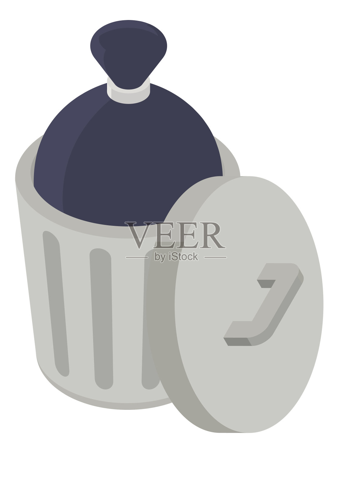 3D垃圾桶全矢量图插画图片素材