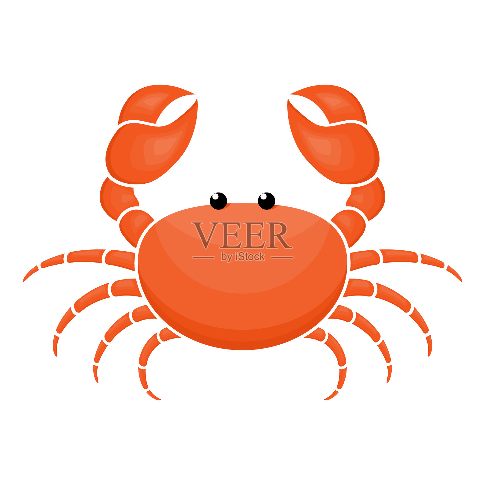 蟹肉卡通剪纸矢量插图设计元素图片