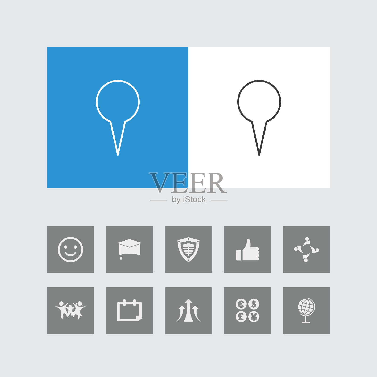 创意推针线图标与奖金图标图标素材