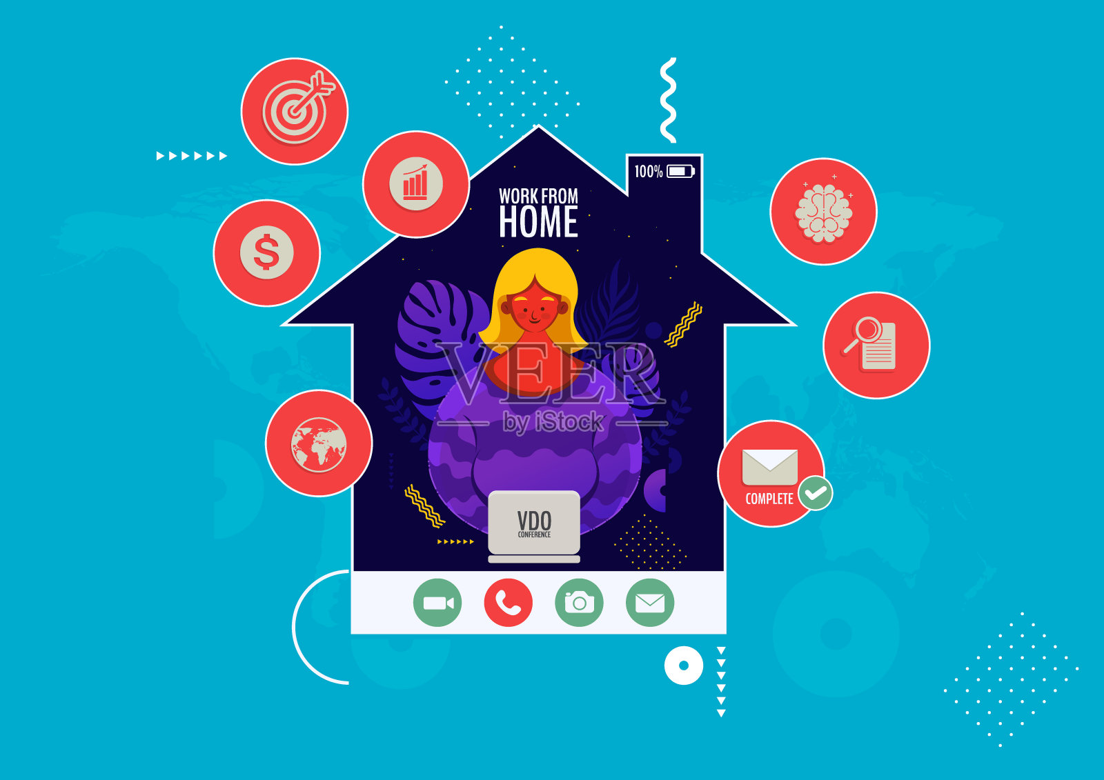 在家工作7设计模板素材