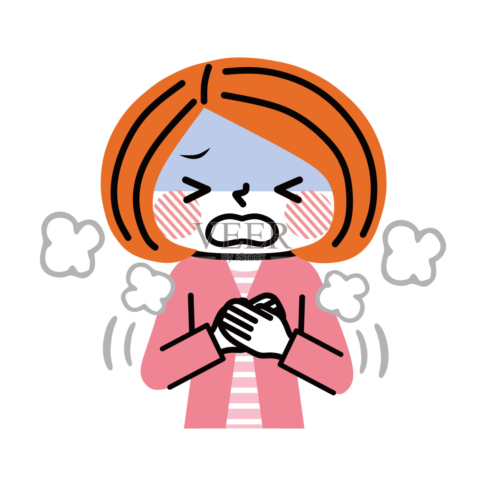 呼吸困难的人的图解。插画图片素材