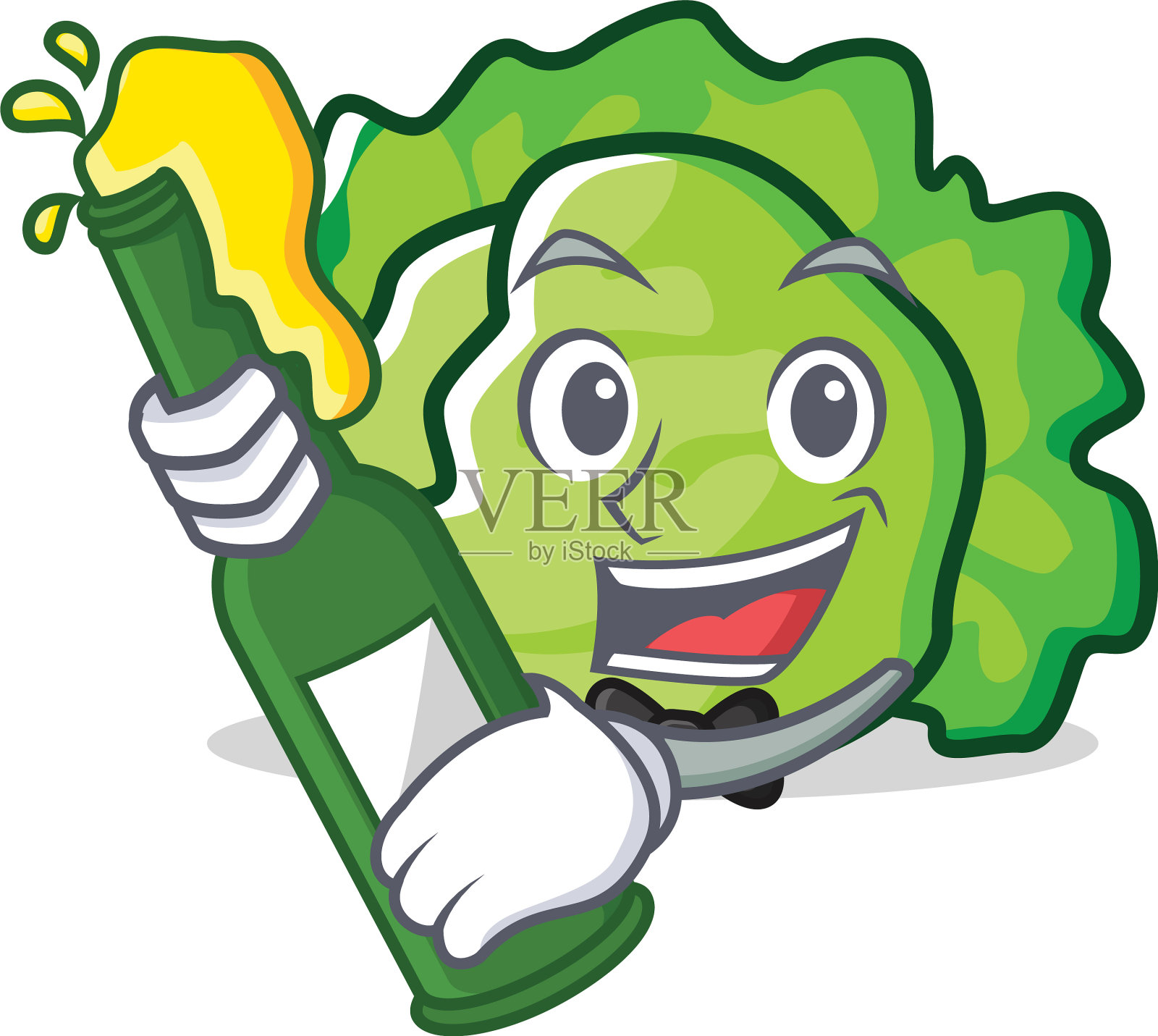 用啤酒生菜造型的人物吉祥物设计元素图片