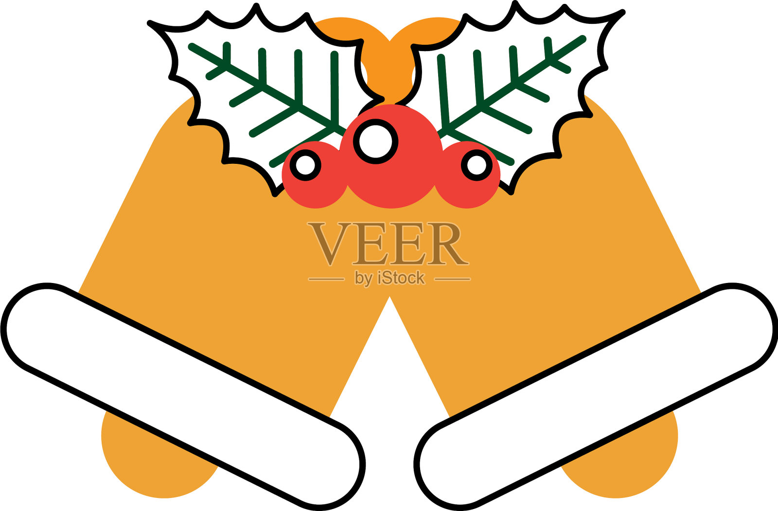 圣诞钟装饰标志设计元素图片