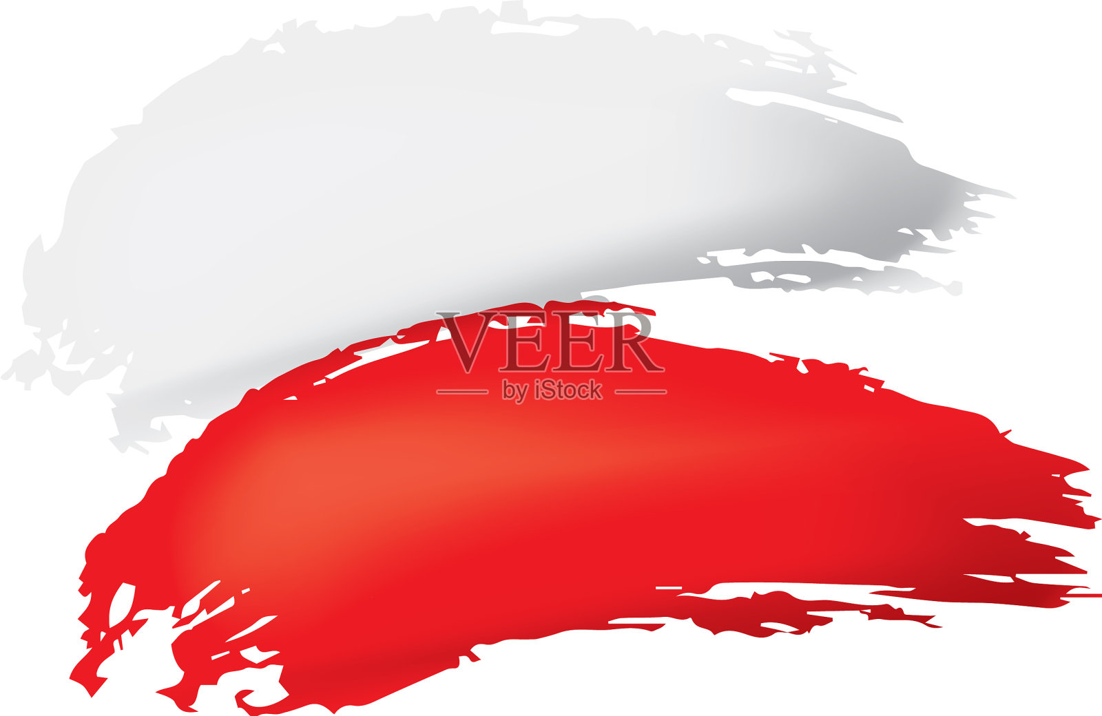 波兰国旗上有白色设计元素图片