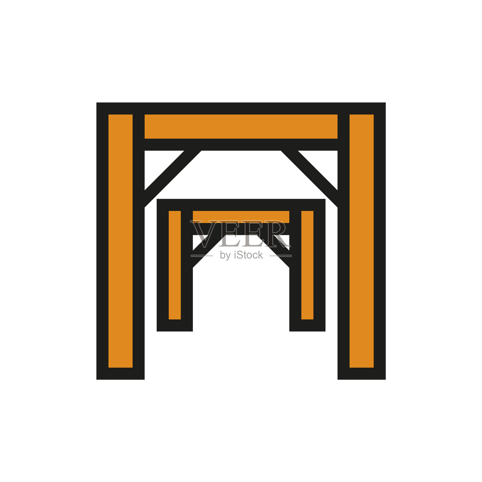 矿井入口图标在白色背景上图标素材