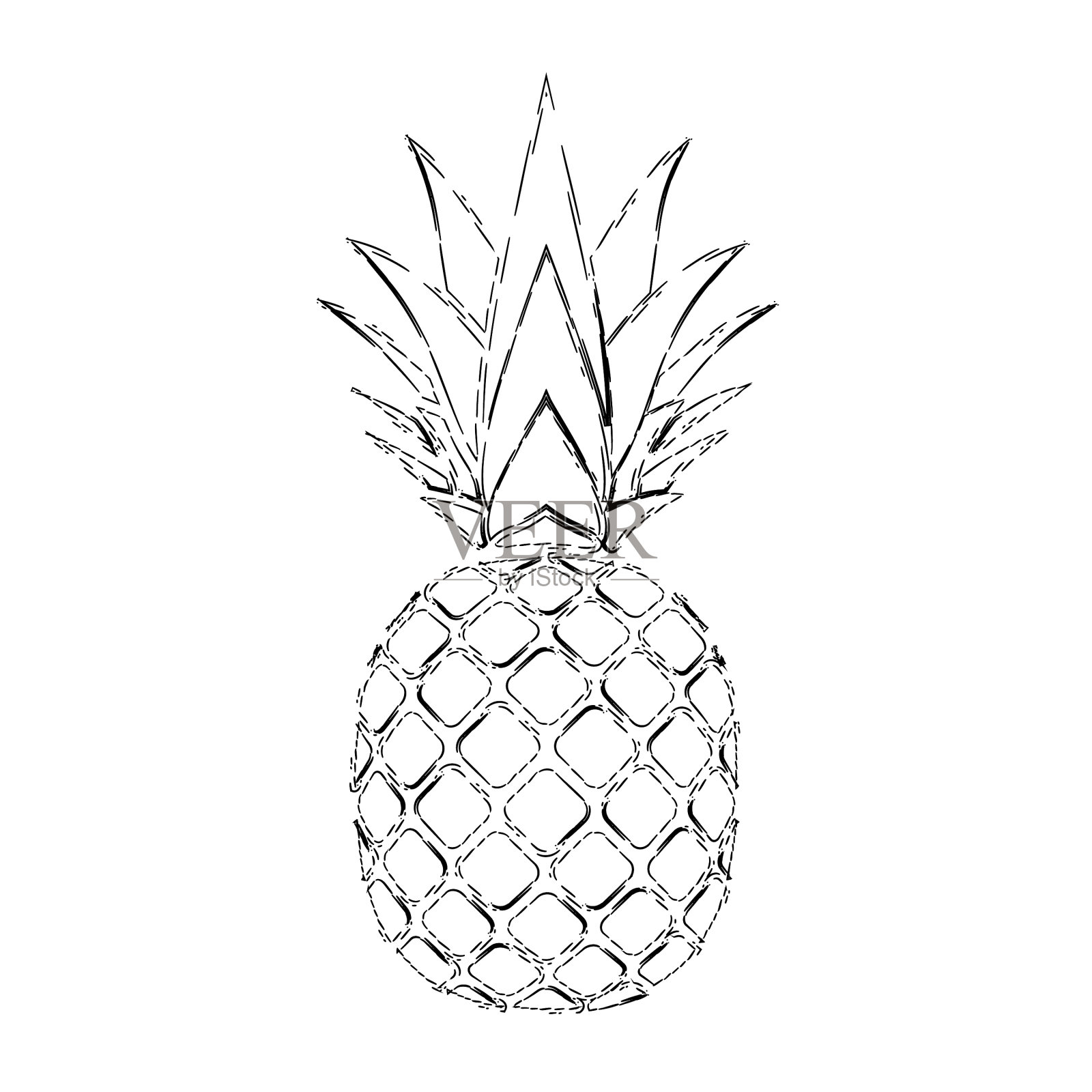 菠萝混有热带银色的异域风情设计元素图片