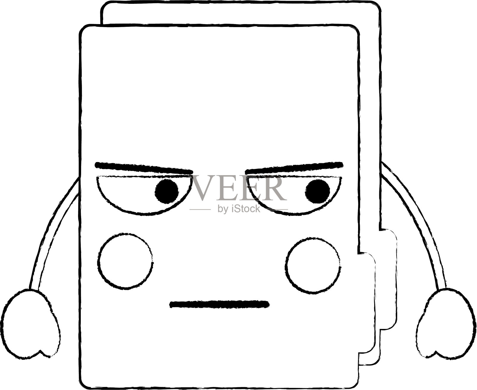 愤怒的文件夹卡哇伊图标图像设计元素图片