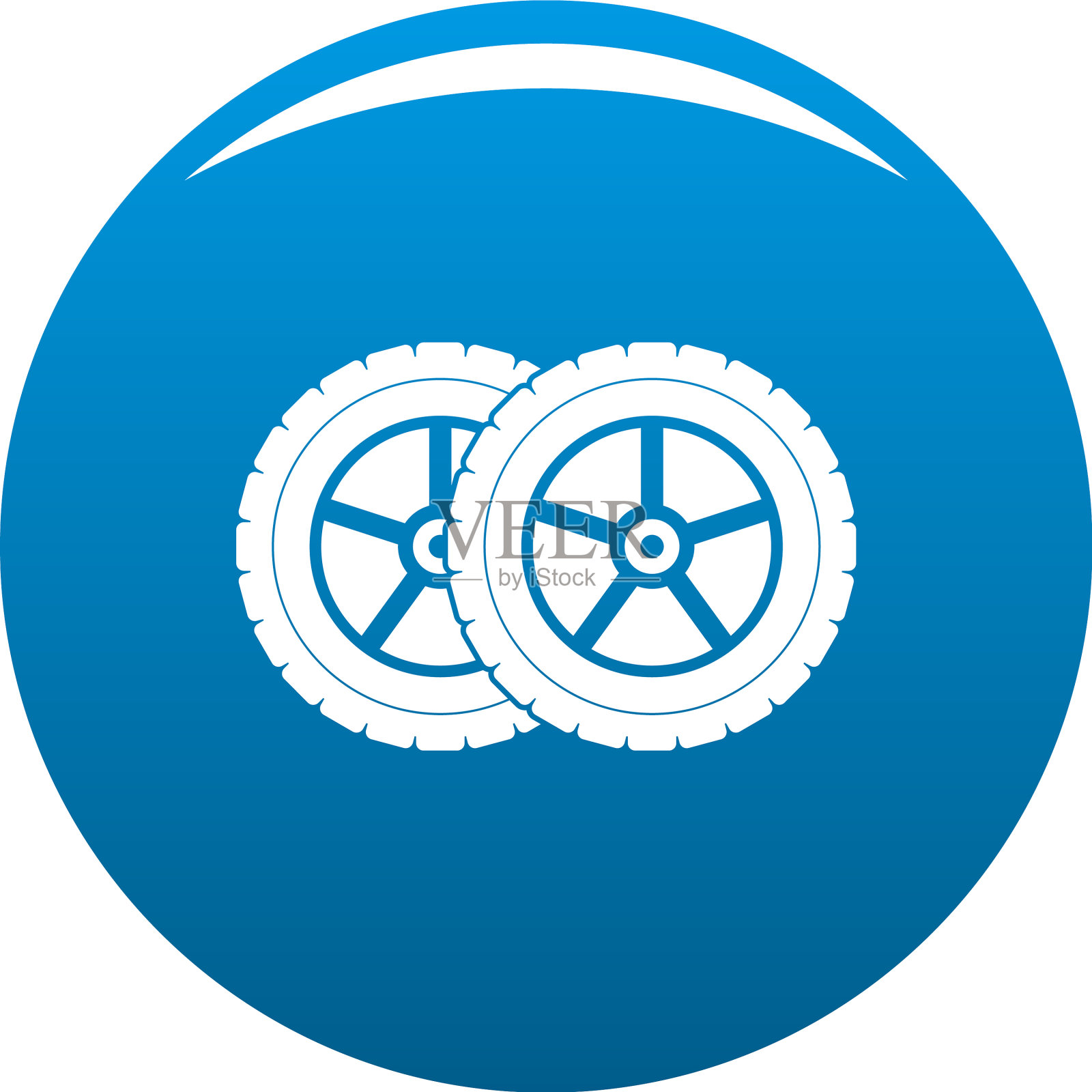 汽车轮胎图标蓝色设计元素图片