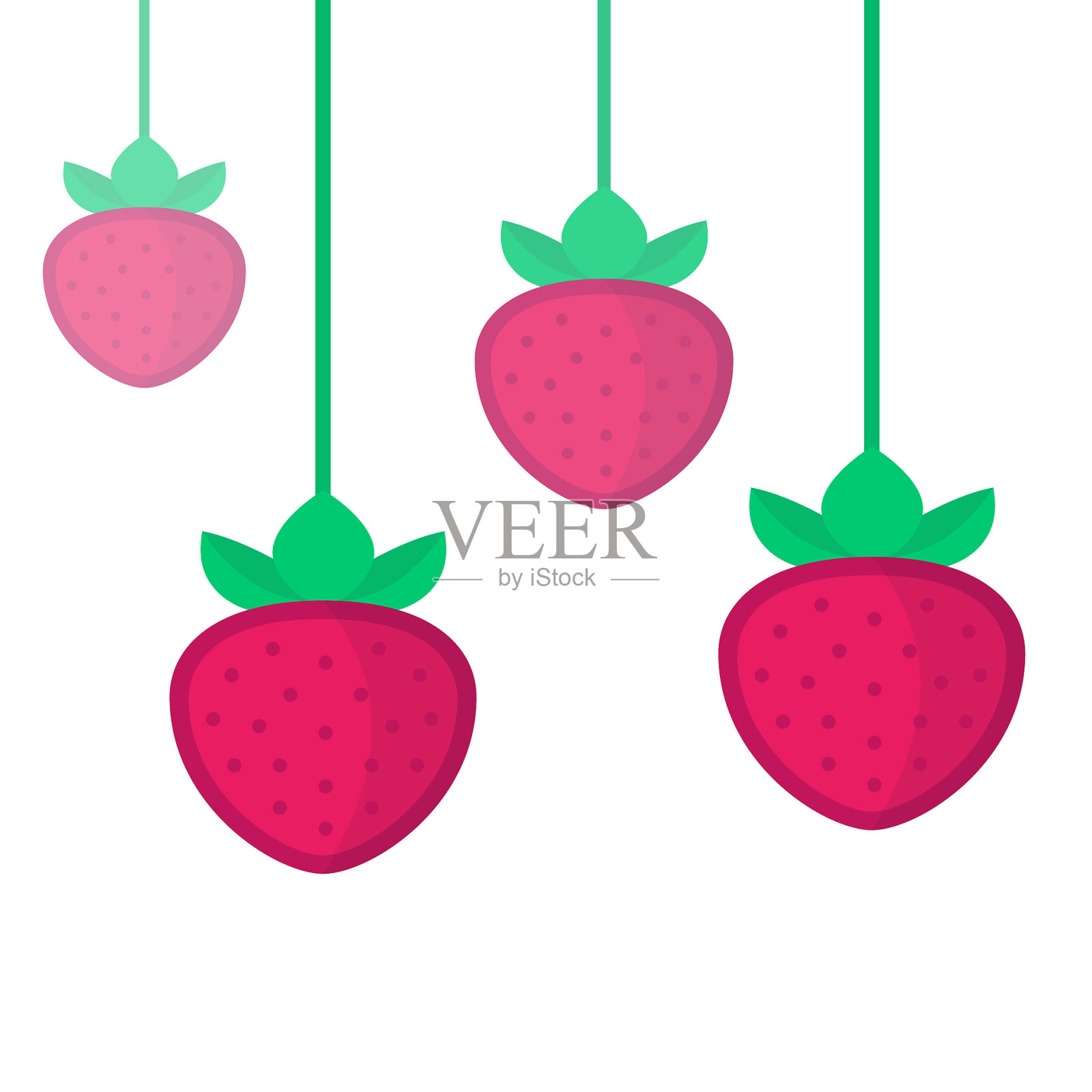 草莓在白设计元素图片