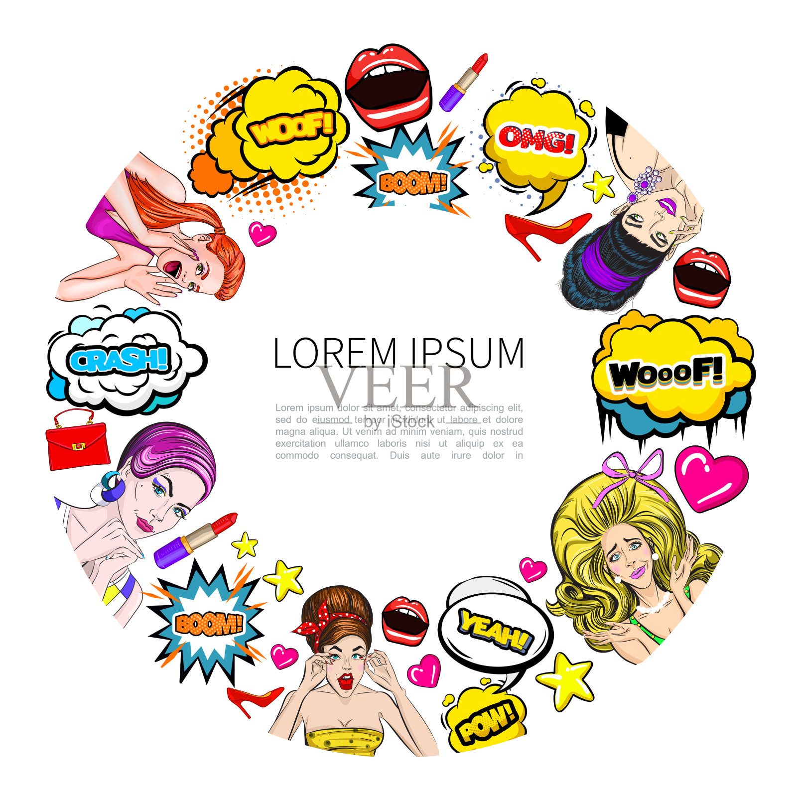 波普艺术色彩丰富的概念元素设计元素图片