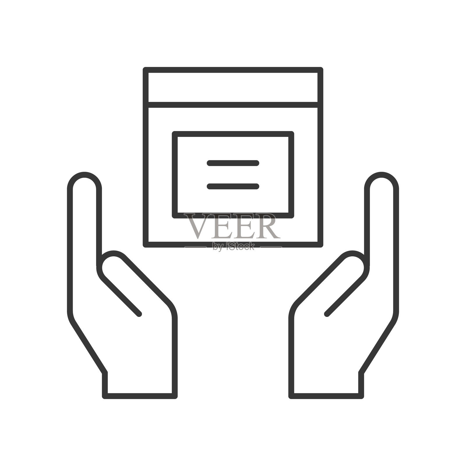 手握包裹盒子图标保护您的货物图标素材