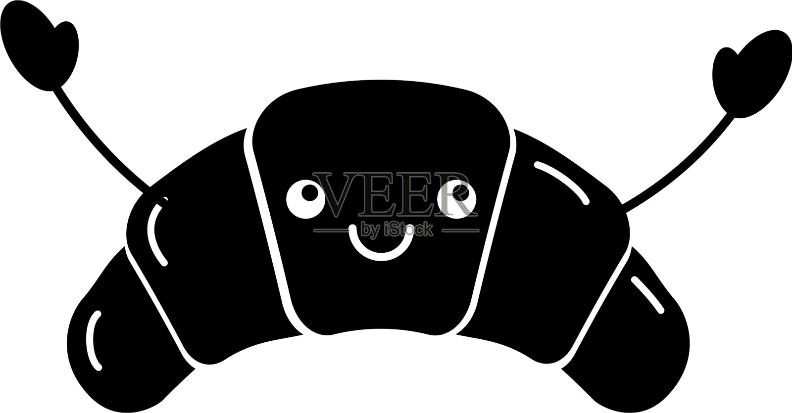 美味可爱的羊角面包设计元素图片