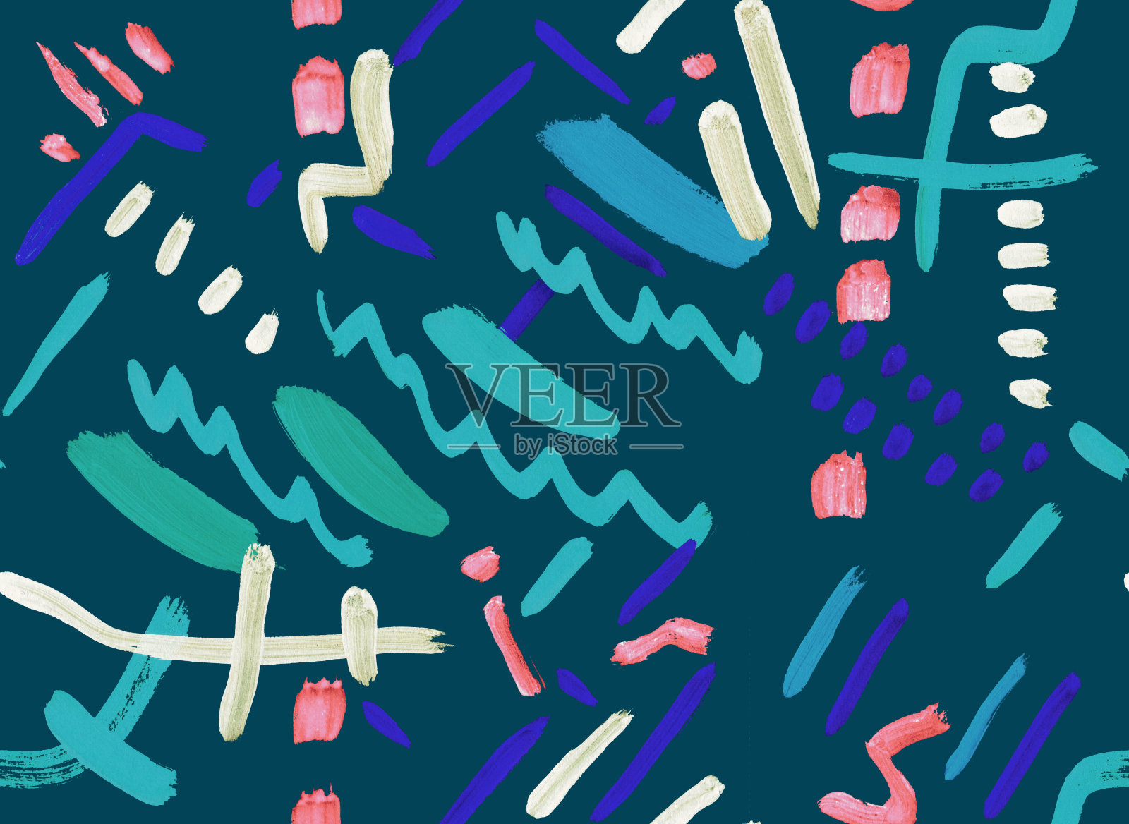 抽象的无缝模式。几何形状。当代艺术绘画。现代艺术。插画图片素材