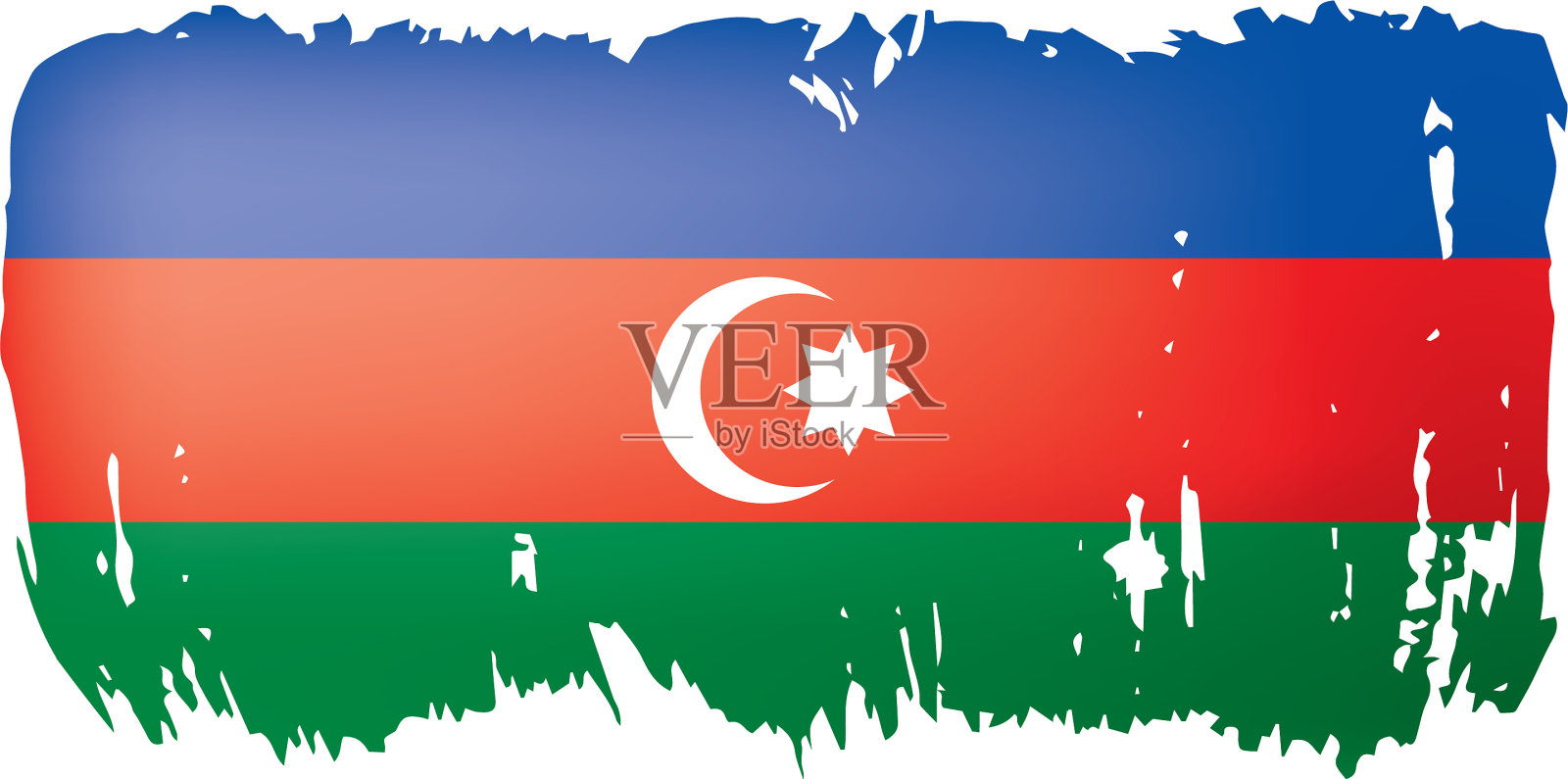 阿塞拜疆国旗上有白色设计元素图片