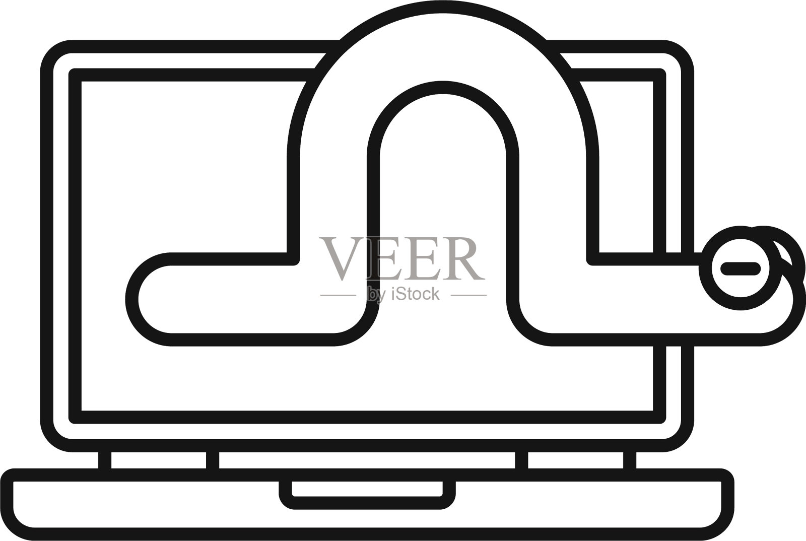蠕虫笔记本电脑图标轮廓风格图标素材