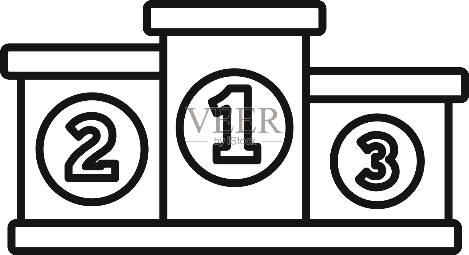 冬季两项领奖台图标轮廓风格图标素材