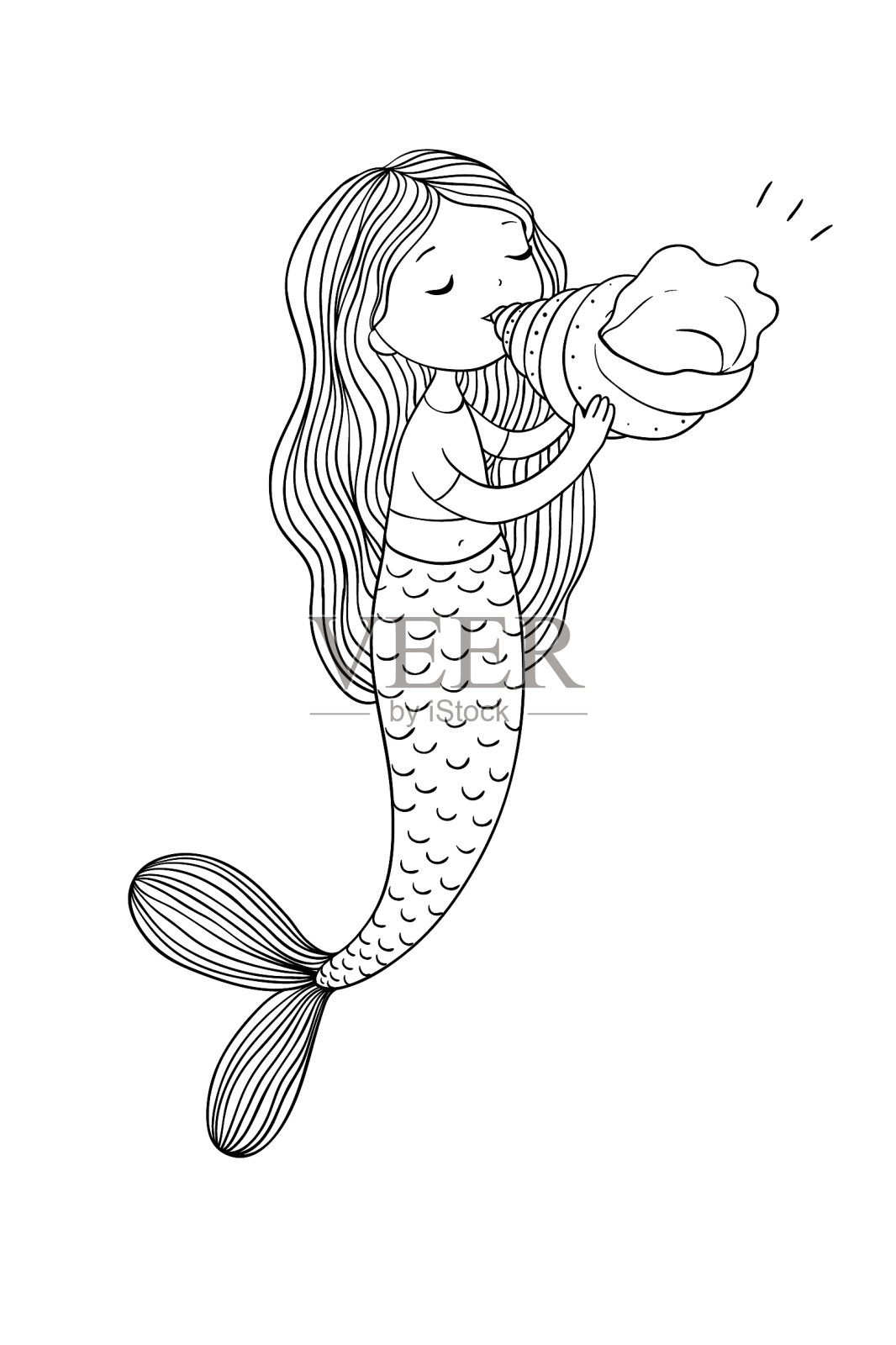 美丽的小美人鱼塞壬海主题设计元素图片