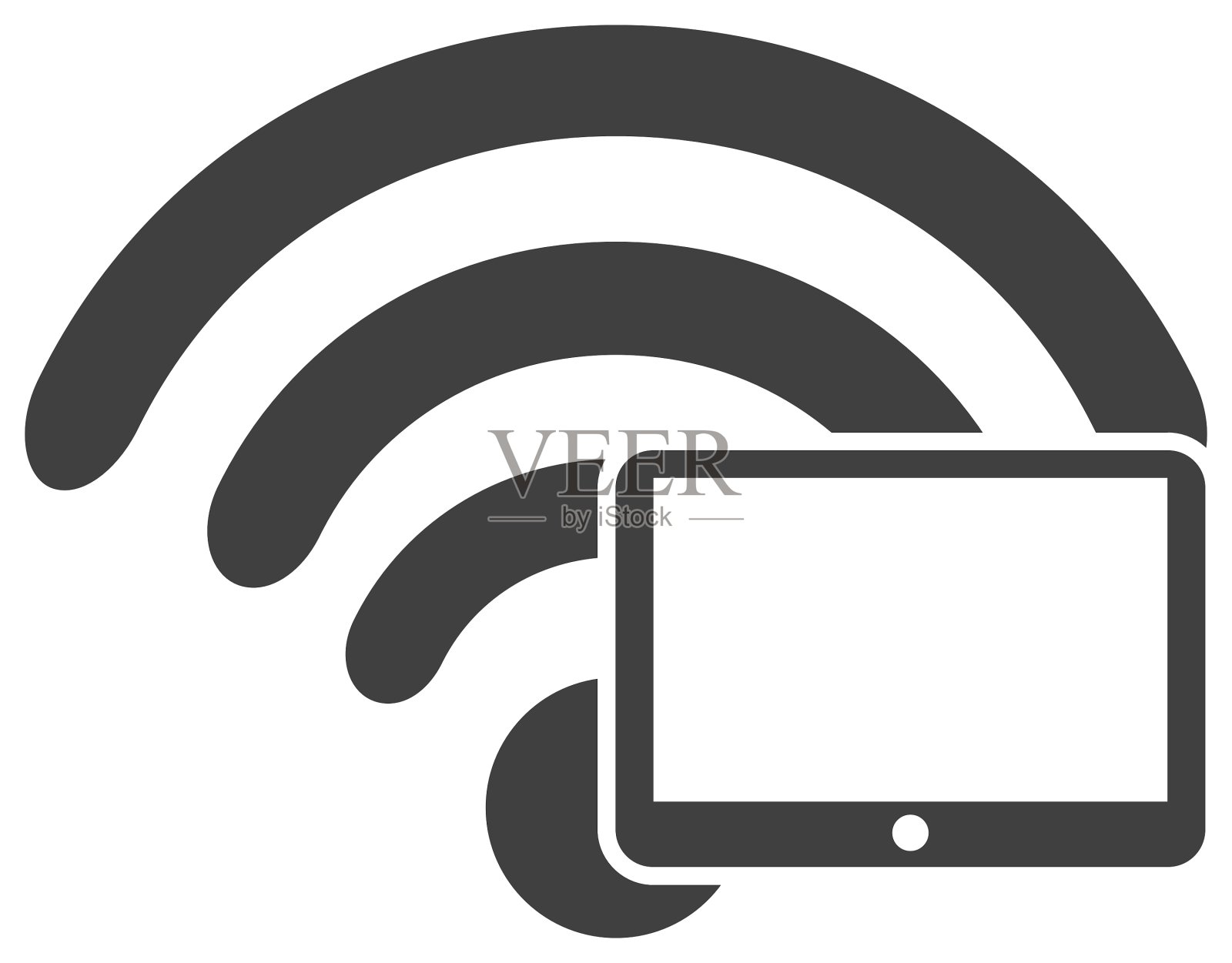 Wifi波形信号与图标图标素材