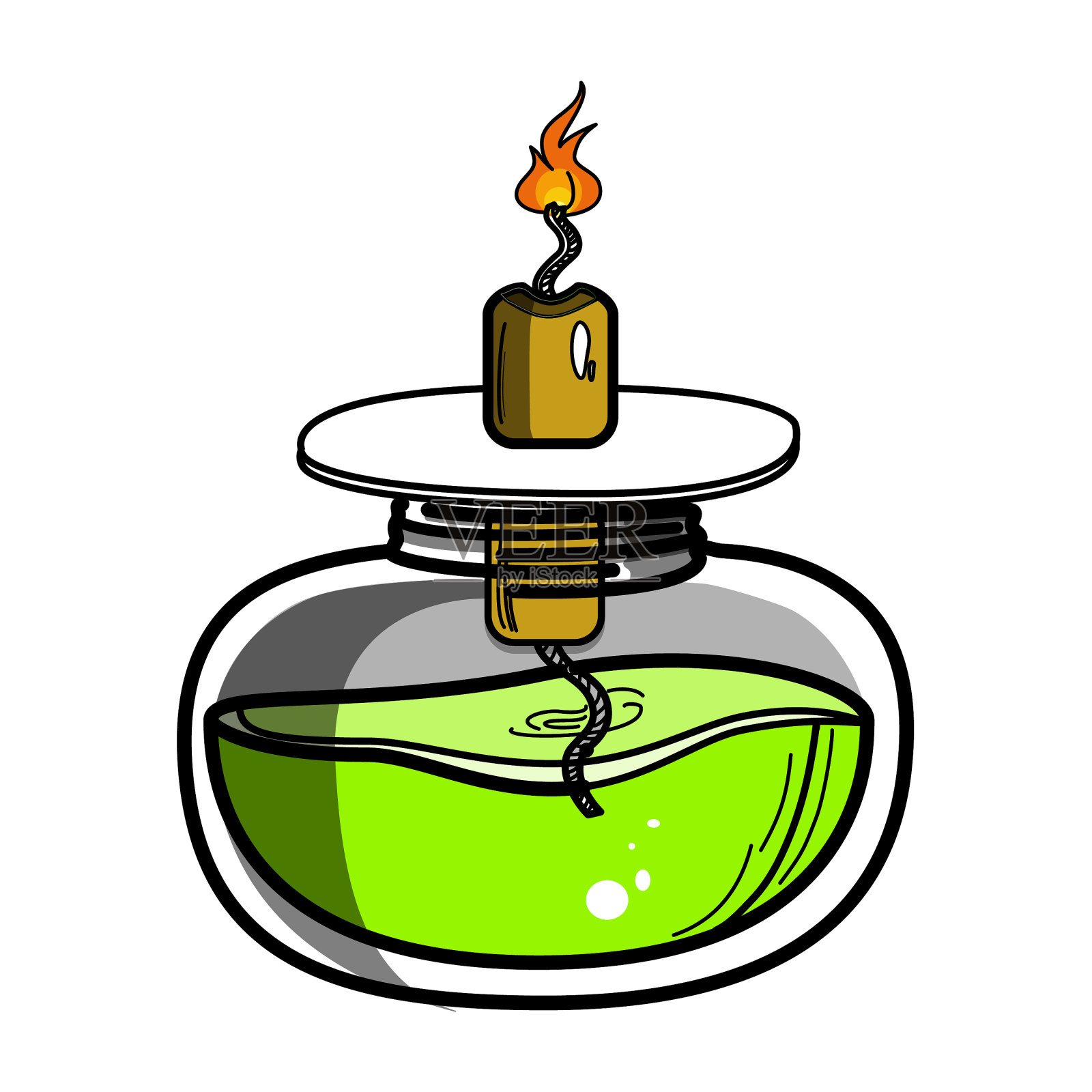 酒精灯化学燃烧器颜色示意图设计元素图片