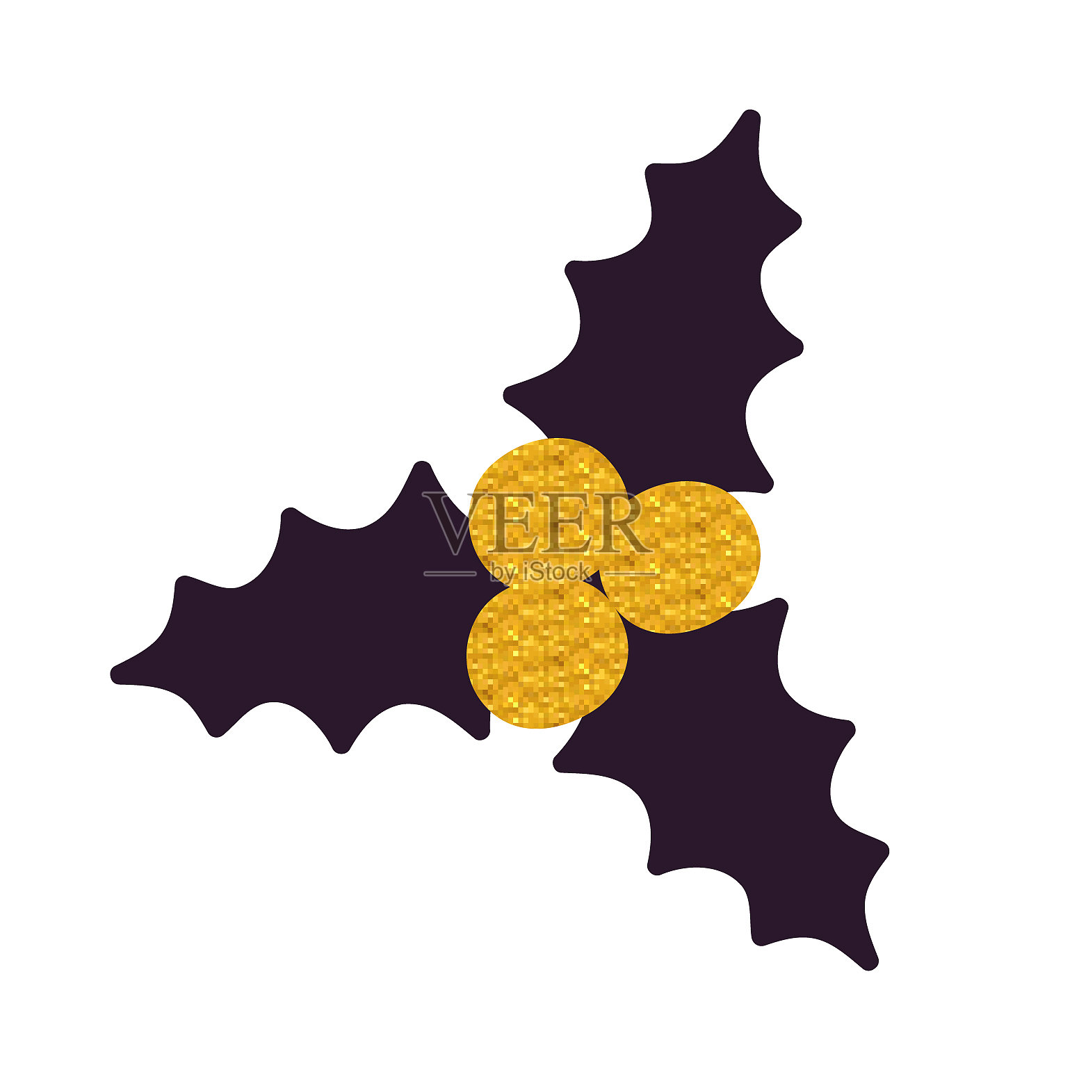 黄色的浆果黑色的叶子设计元素图片