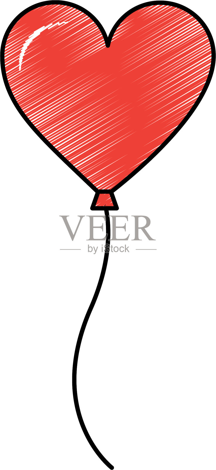 气球形状的心爱的激情设计元素图片