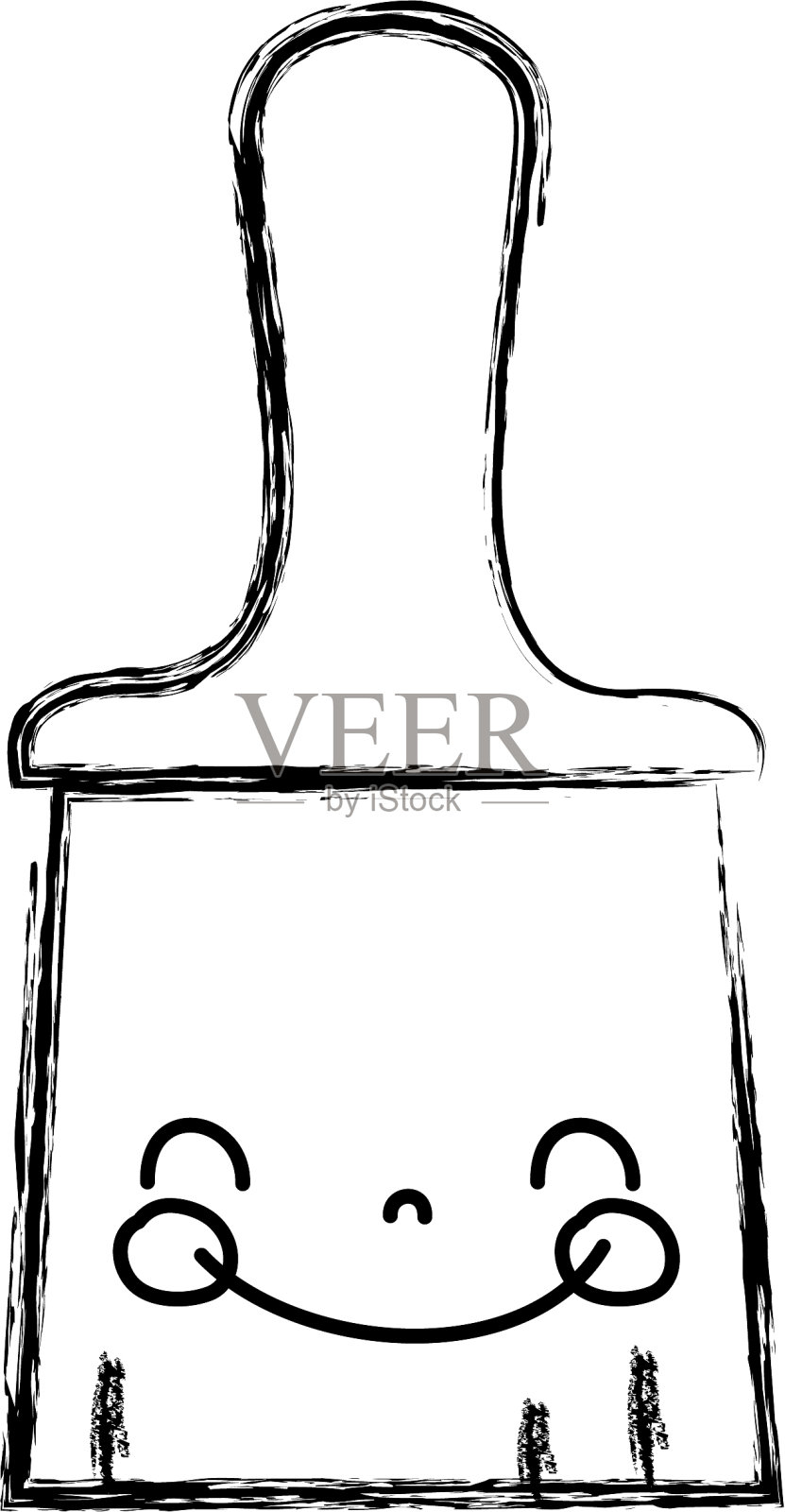 图卡哇伊可爱快乐刷对象设计元素图片