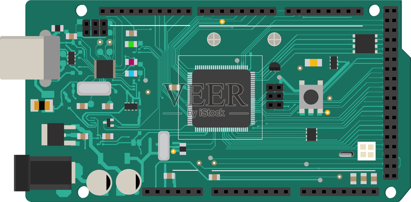 用微处理器Diy电子兆板插画图片素材
