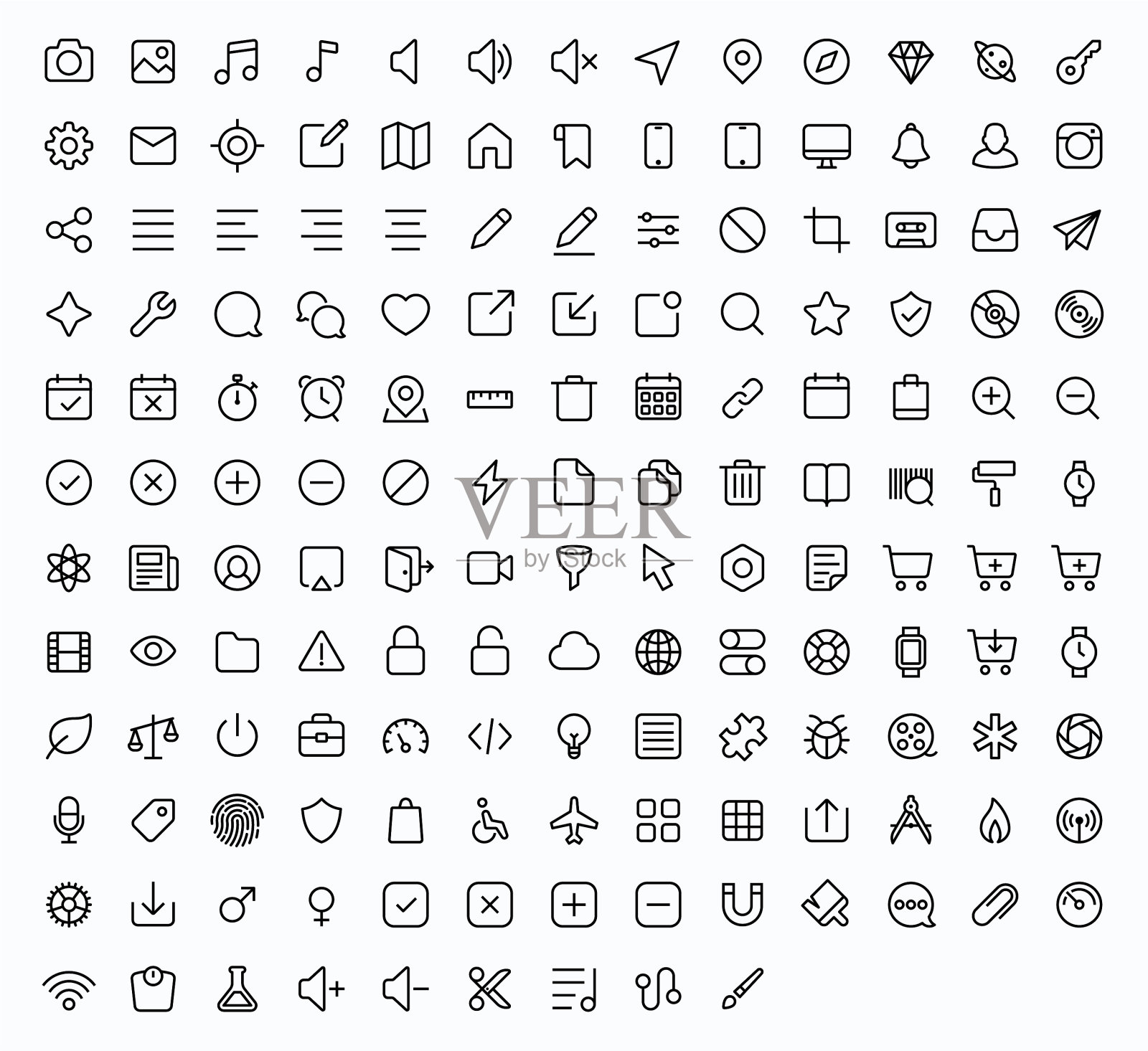 网页和手机的轮廓图标152字形图标素材