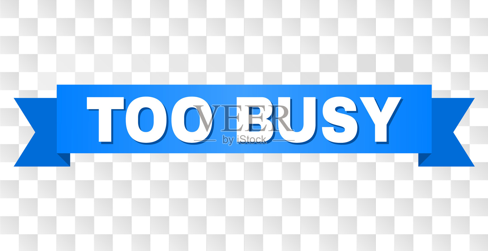 蓝色缎带和太忙的标题插画图片素材