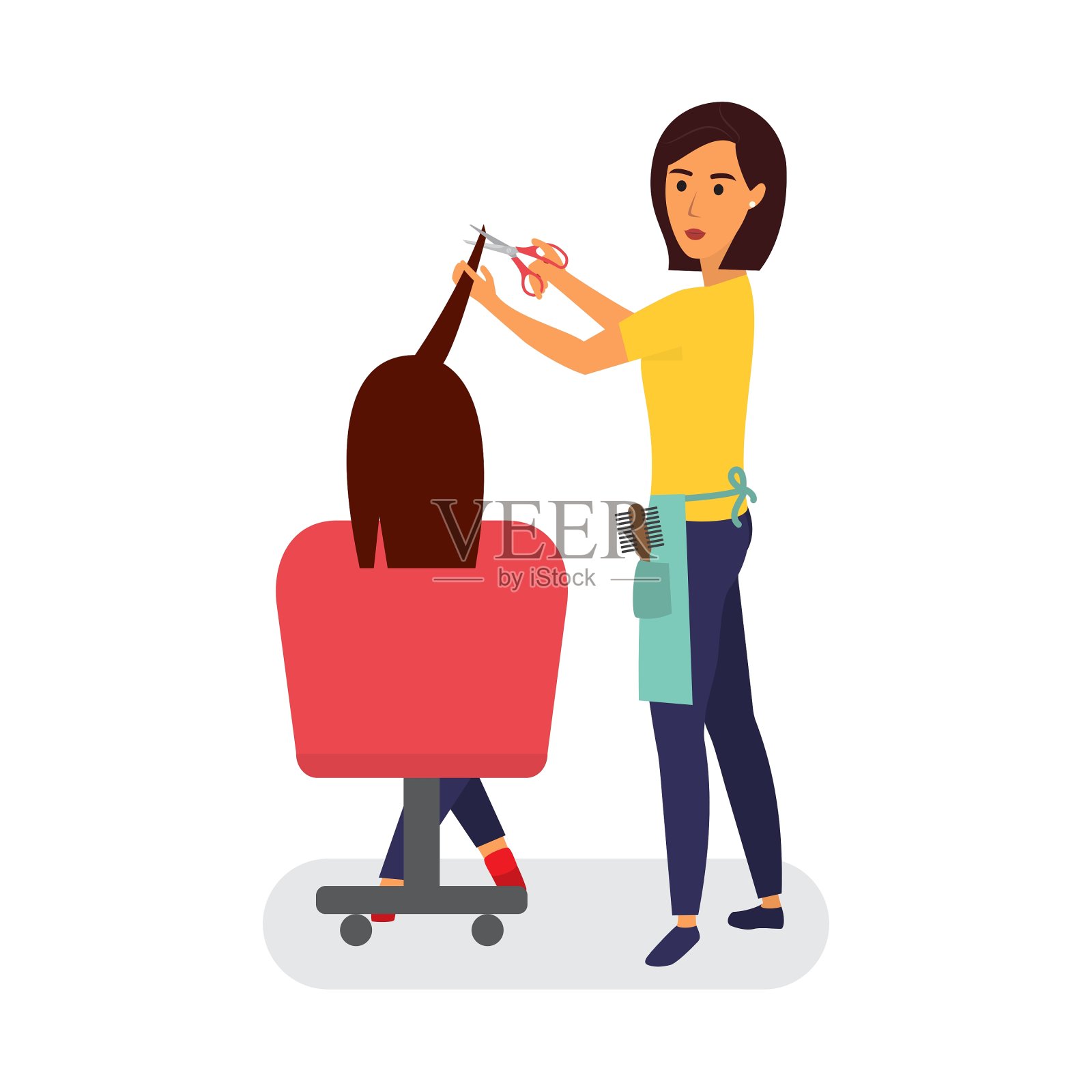 发型师在做发型设计元素图片