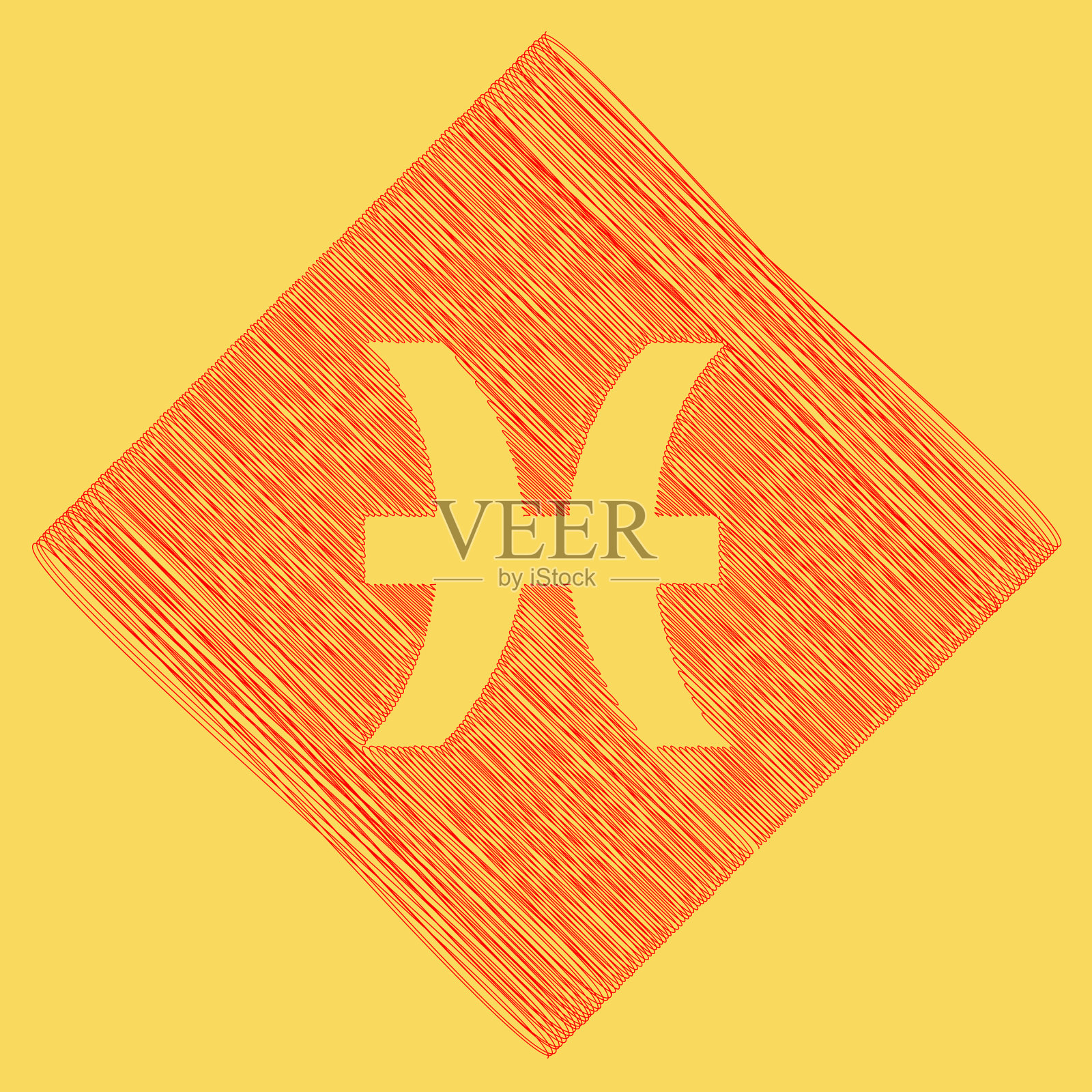 红色涂鸦的双鱼座插画图片素材