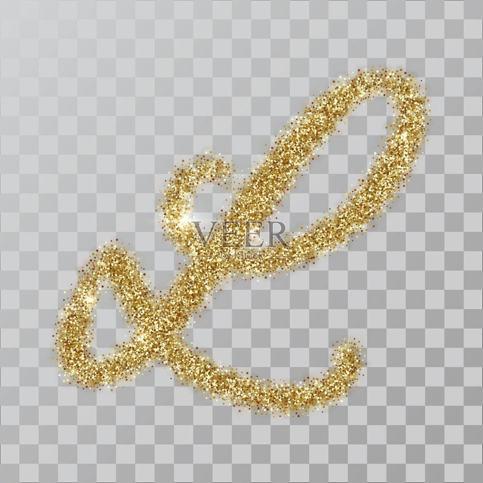 金粉字母l手绘风格插画图片素材