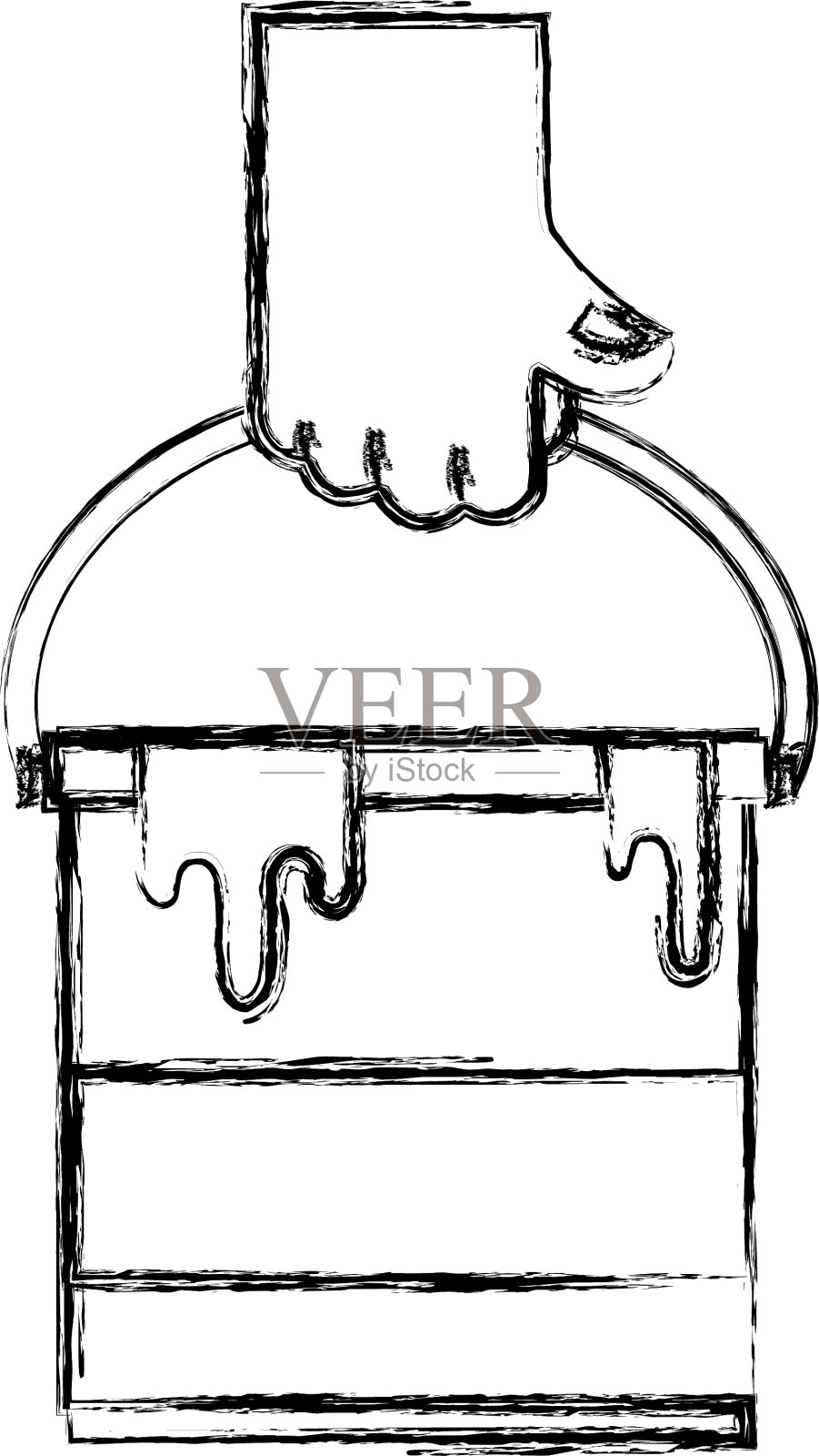 人物手用颜料罐艺术工具设计元素图片