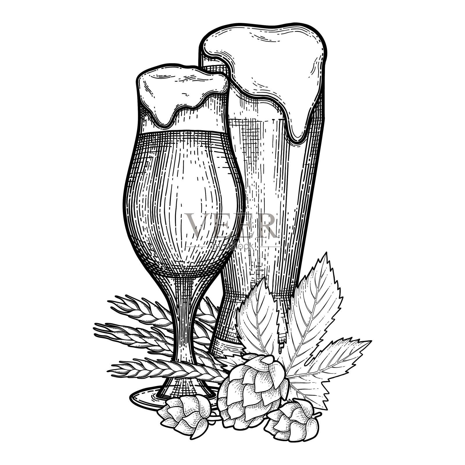 平面啤酒设计设计元素图片