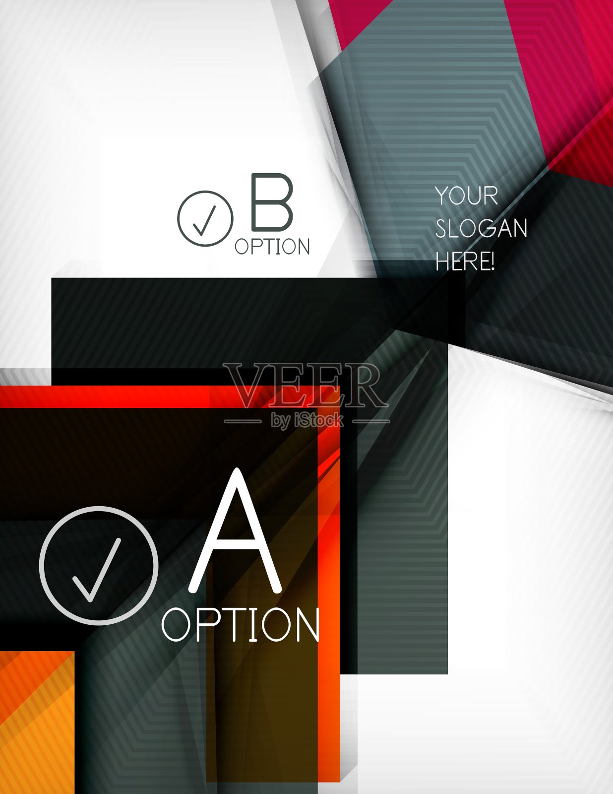 使用选项元素为几何形状着色插画图片素材