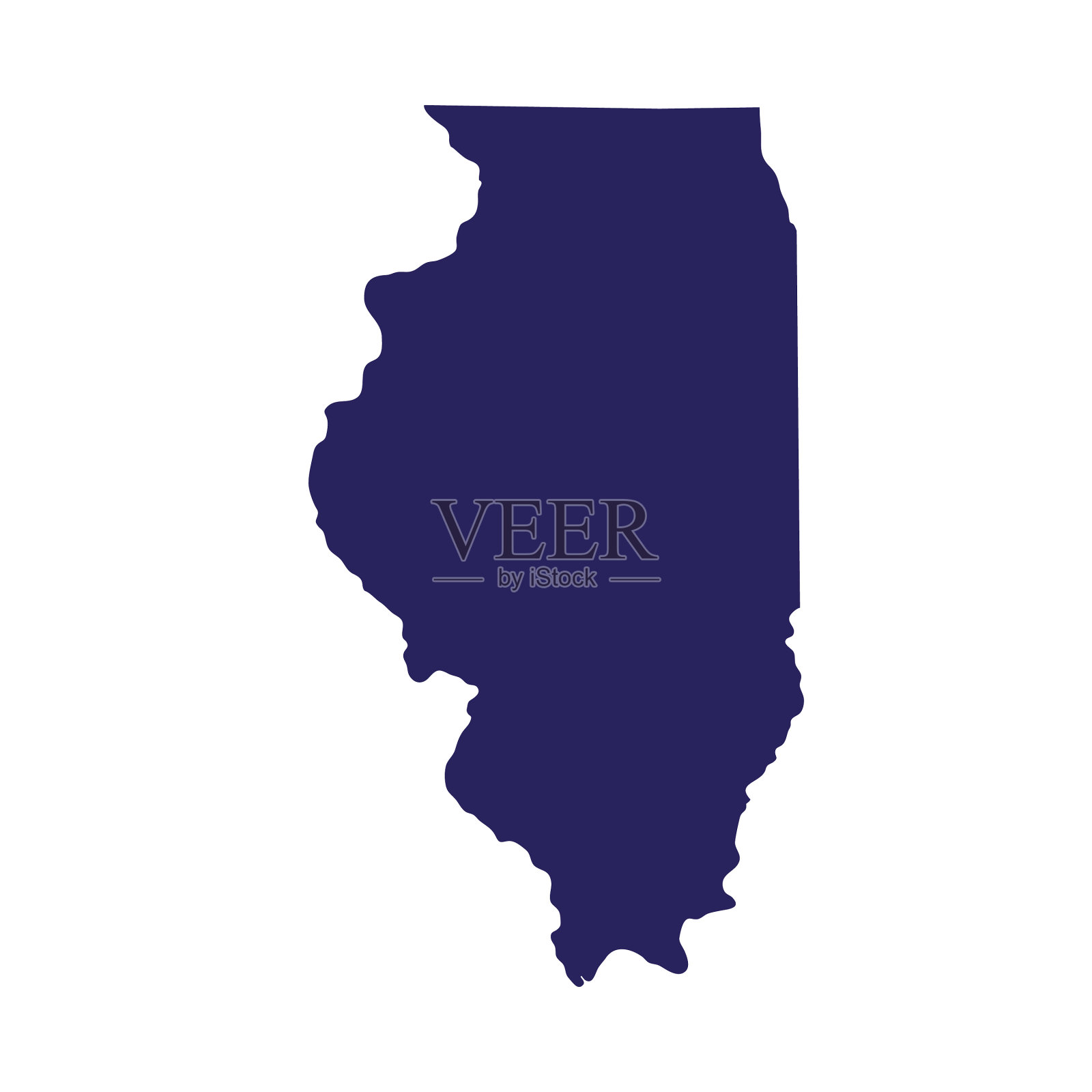 美国伊利诺斯州的地图设计元素图片