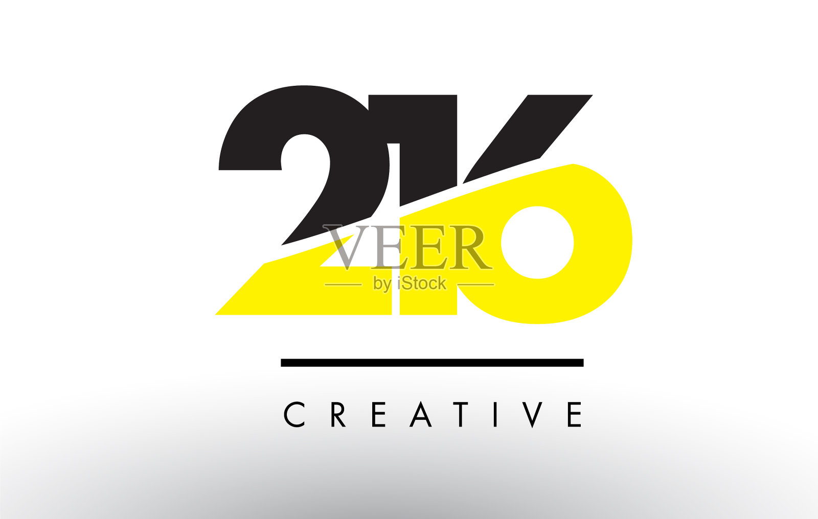 216黑黄数字标志设计插画图片素材