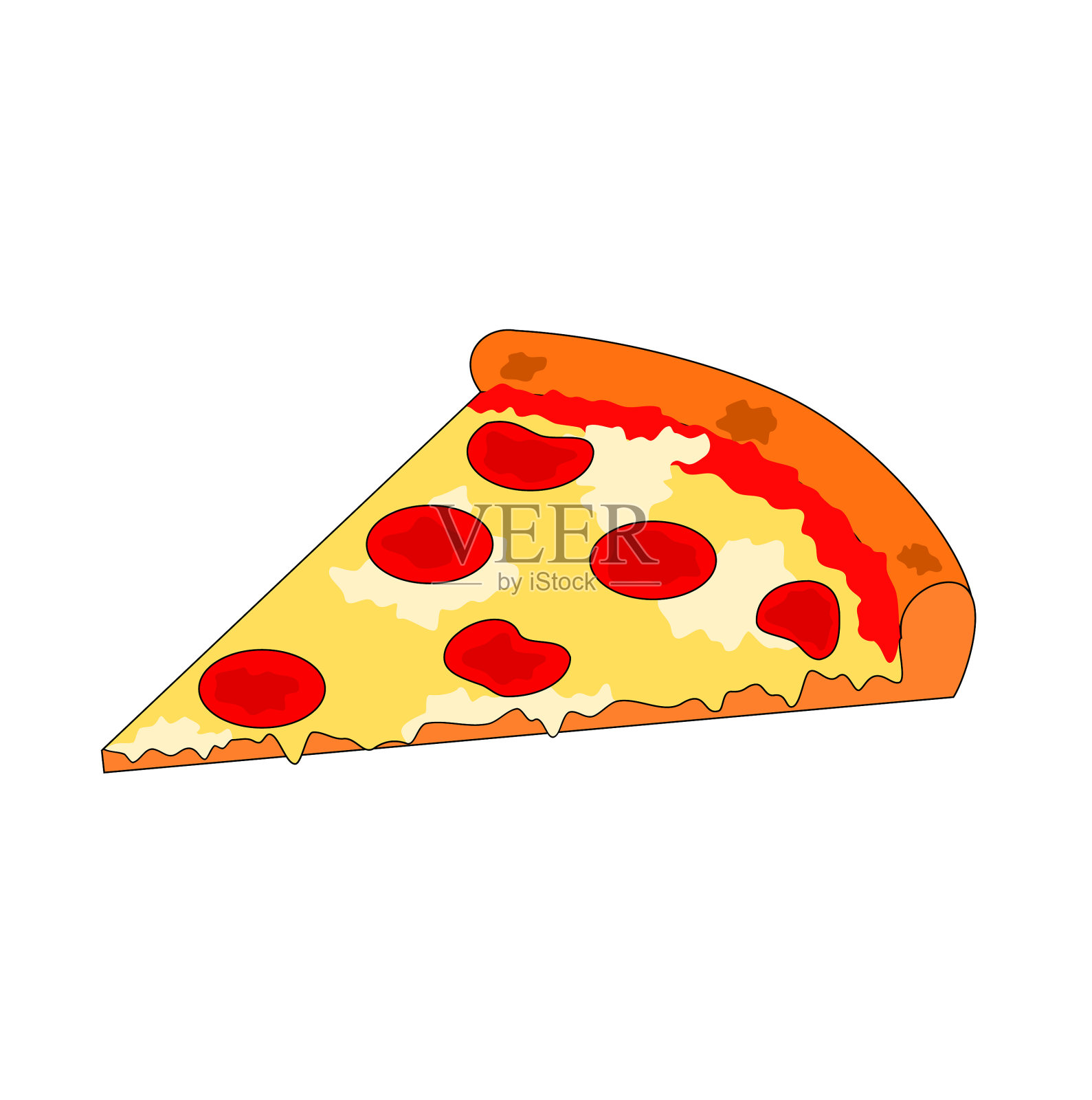 隔离美味快餐切片披萨设计元素图片