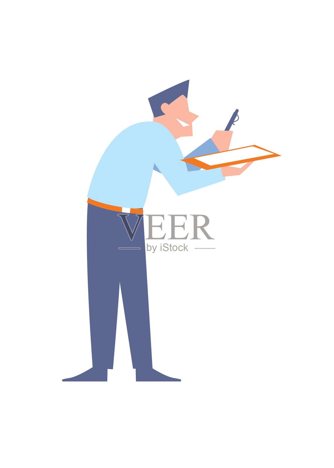 职员送笔和写字板供签名设计元素图片