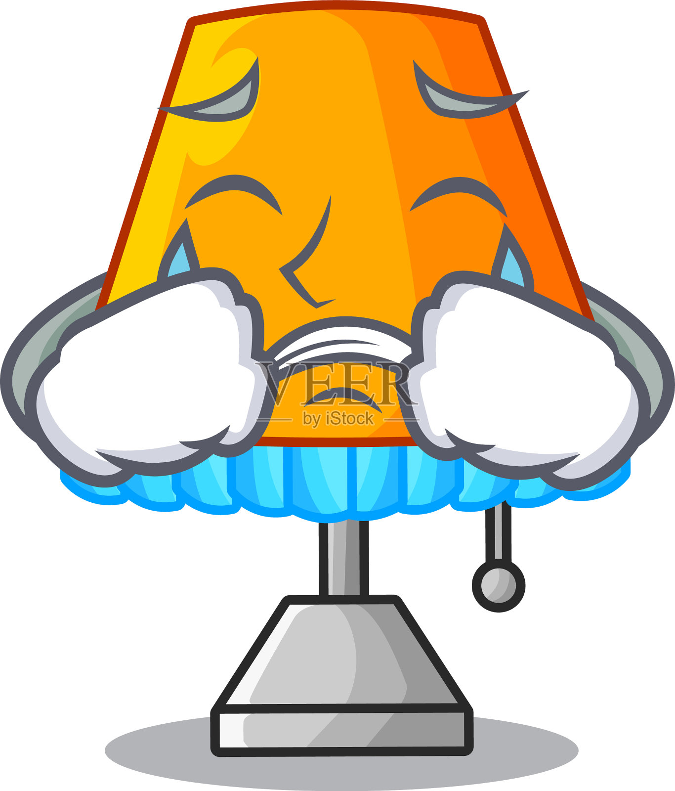 在生活中哭泣卡通装饰台灯设计元素图片