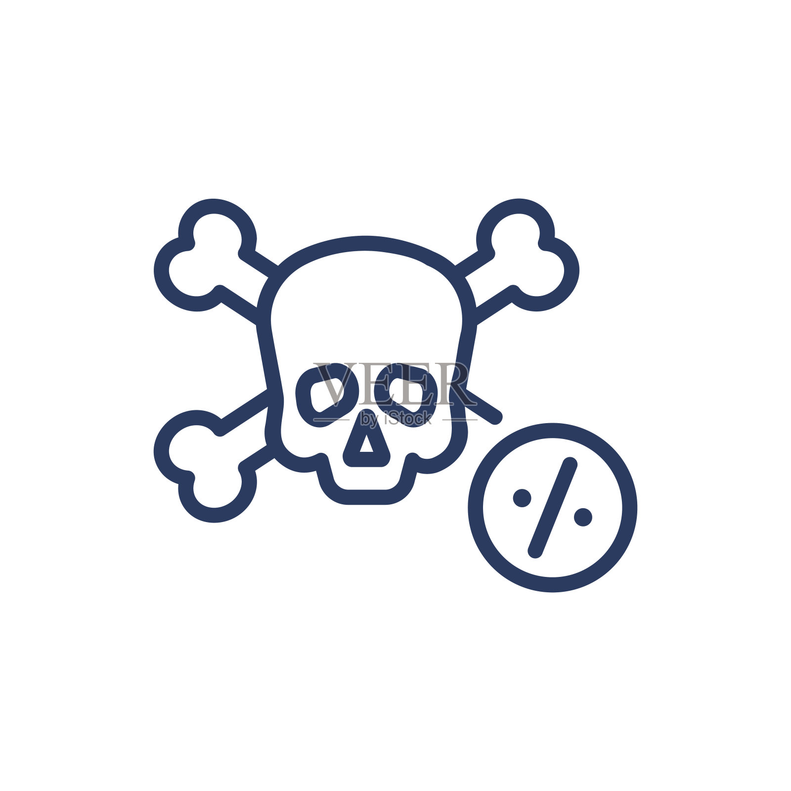 疾病死亡率细线图标插画图片素材