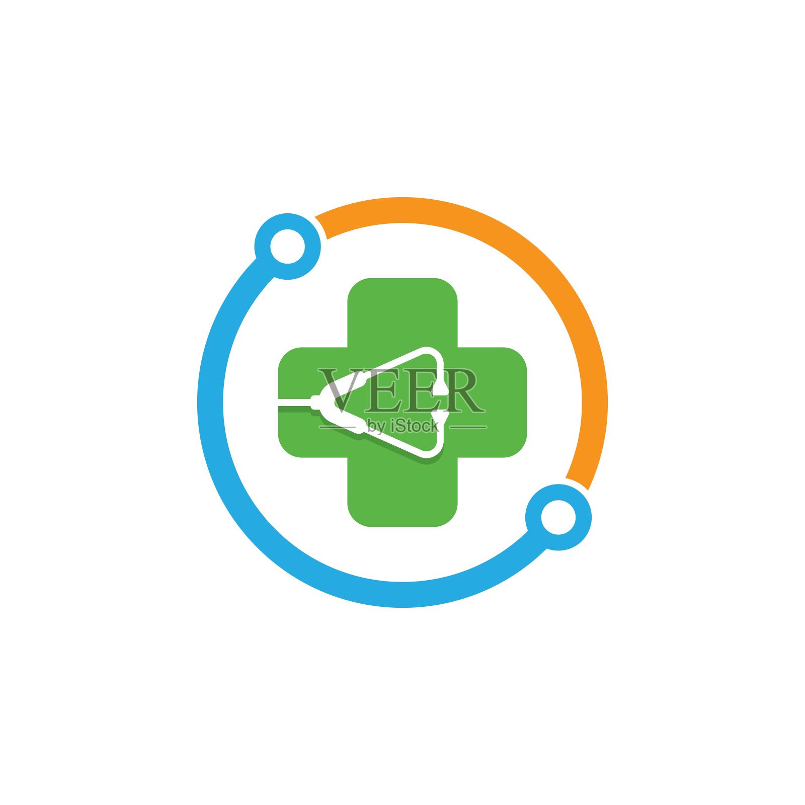 医疗交叉标志矢量图标插画图片素材