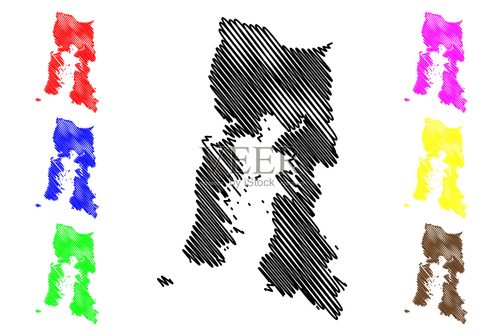 拉各斯地区地图插画图片素材