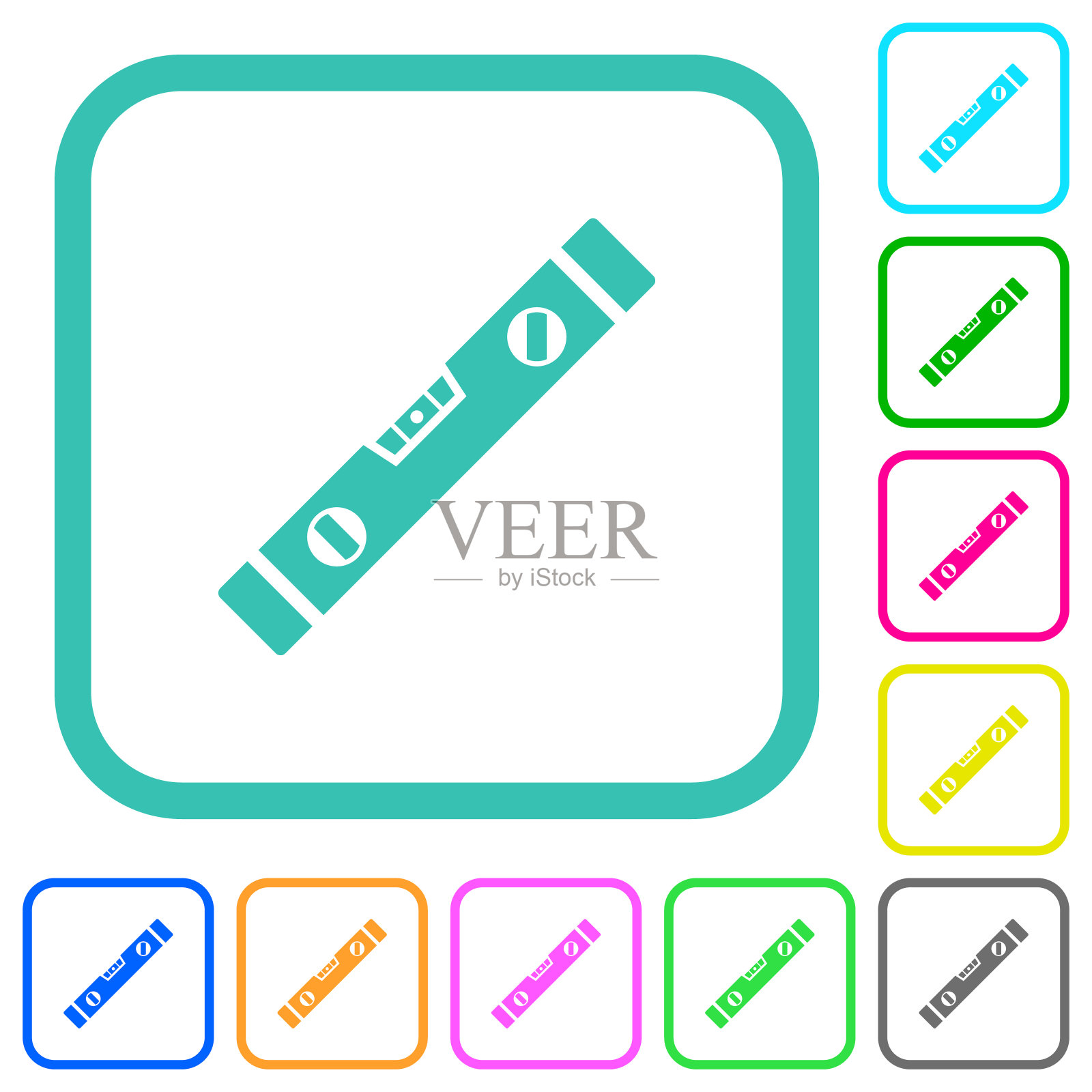 精神水平生动的彩色平面图标图标素材