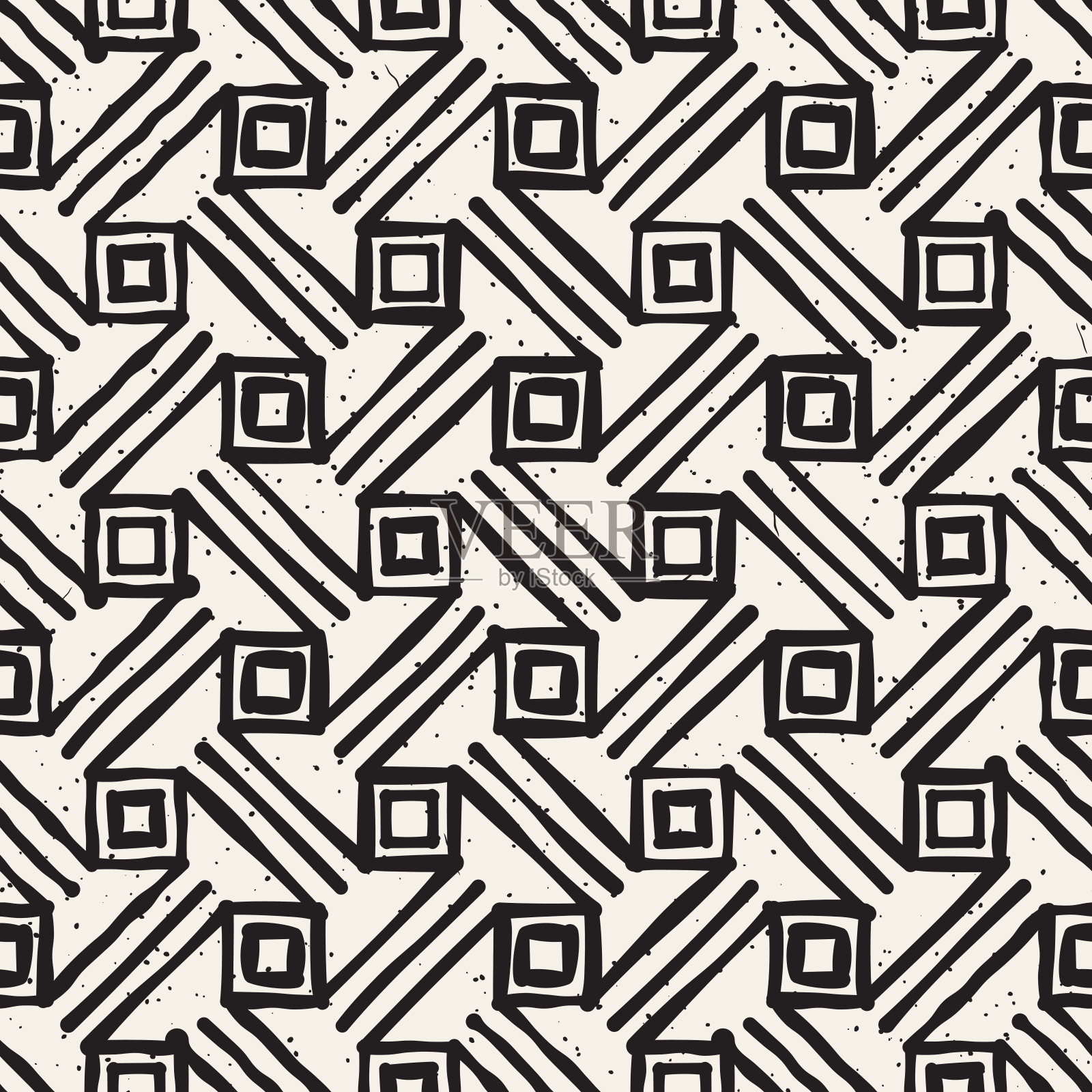 向量无缝模式。现代时尚的抽象质感。重复的几何瓷砖插画图片素材