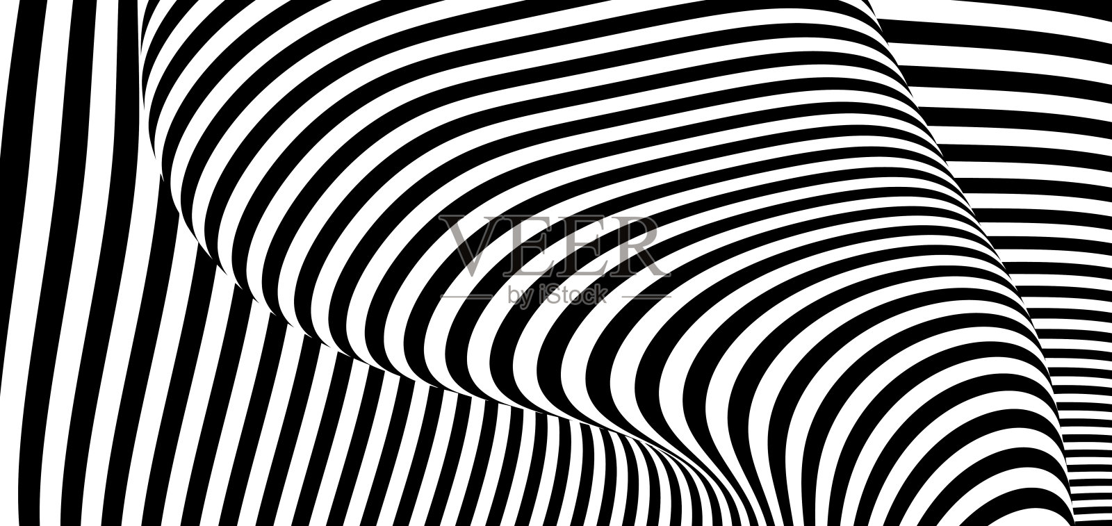 带有光学错觉的图案。黑白图案。抽象条纹背景。矢量插图。插画图片素材