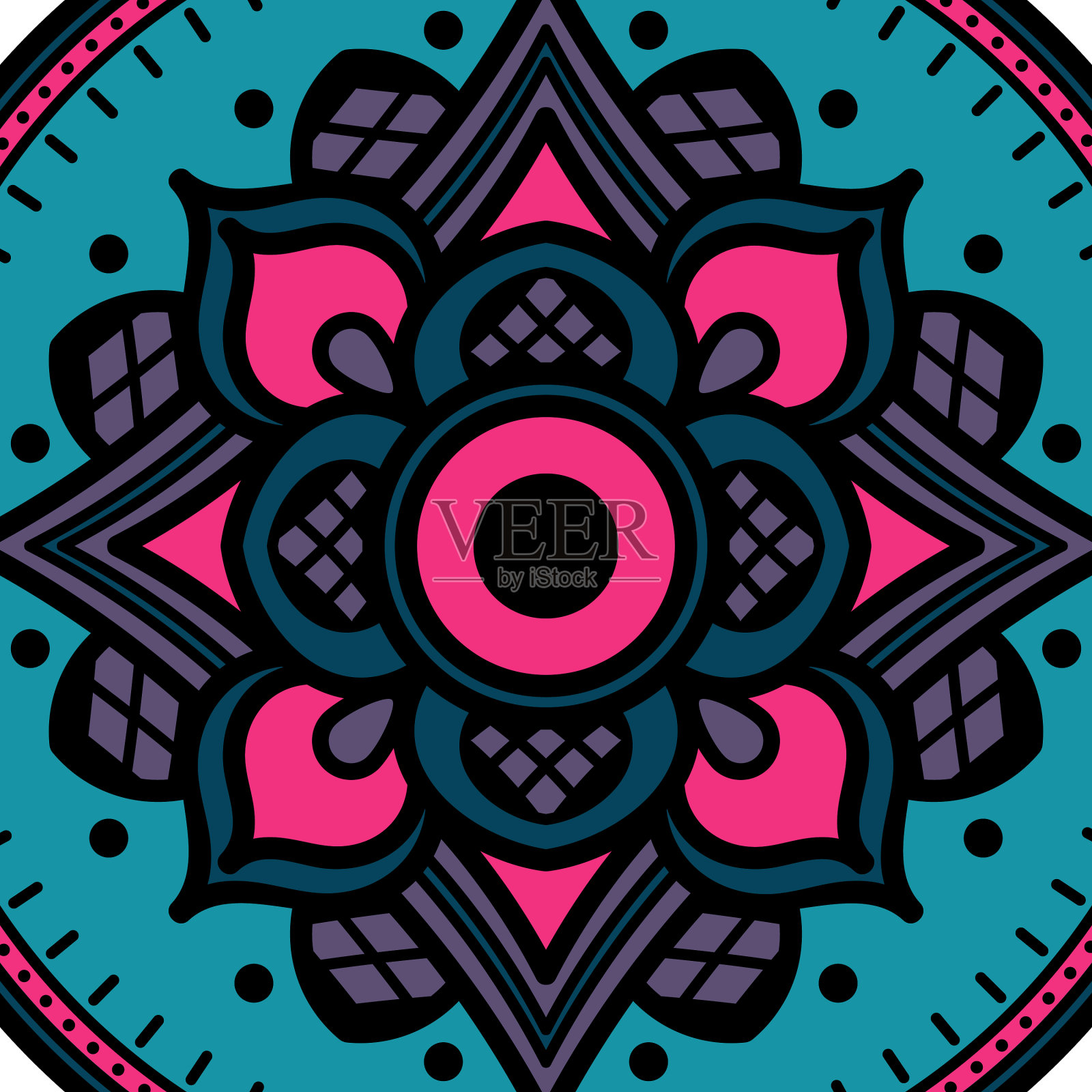 装饰性民族装饰孤立在白色上。很好的节日装饰。适合印刷贺卡。插画图片素材