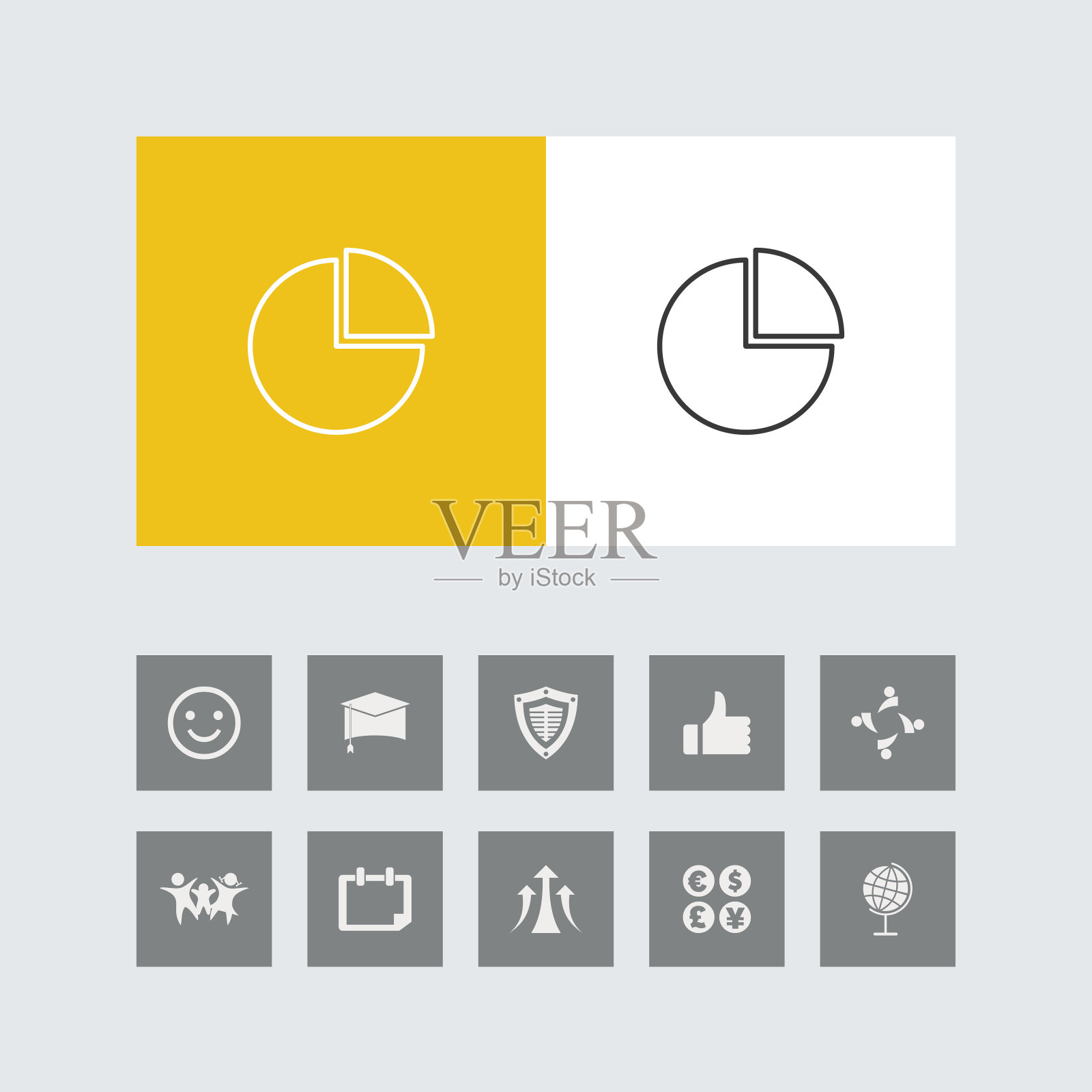 创造性的图形线图标与奖金图标图标素材