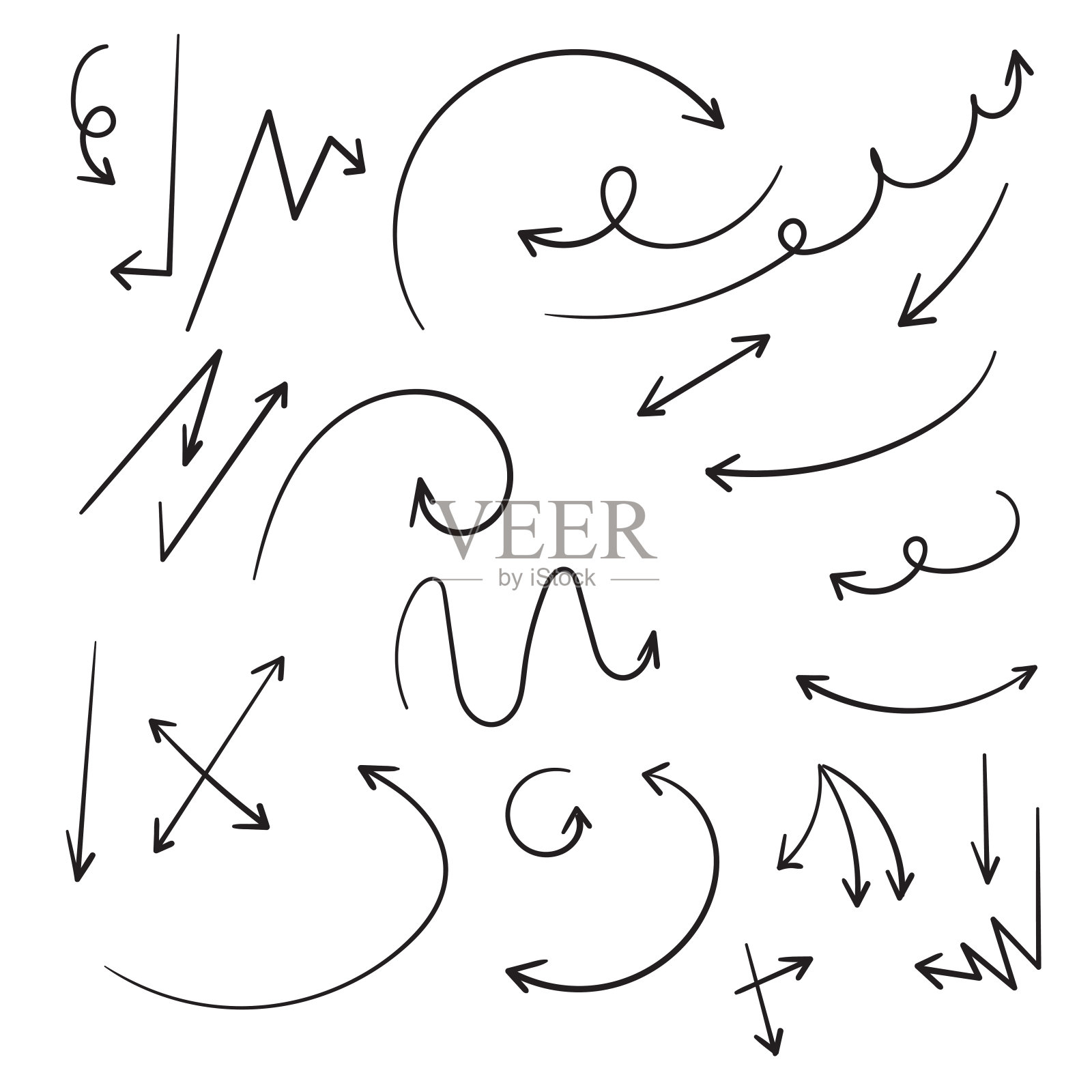 收藏手绘箭头插图涂鸦设计元素图片