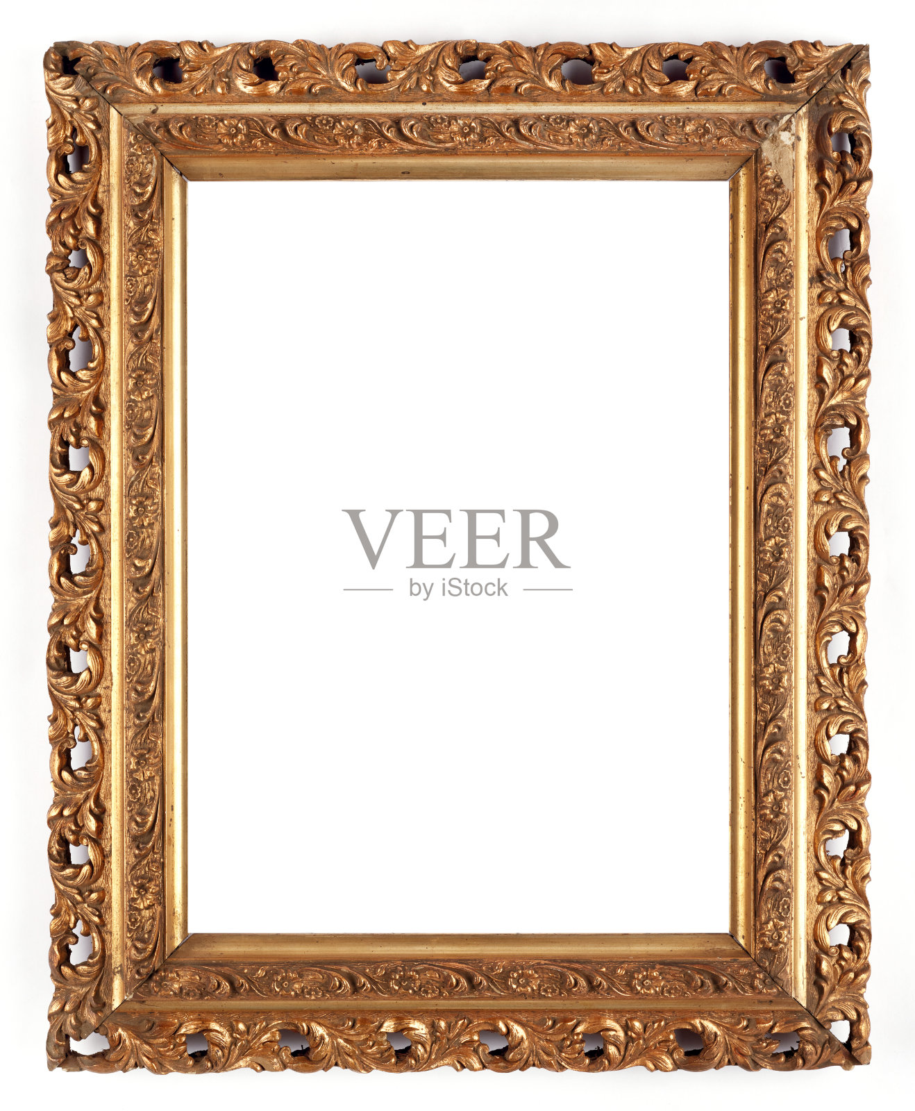 古色古香的金色质感框架。照片摄影图片